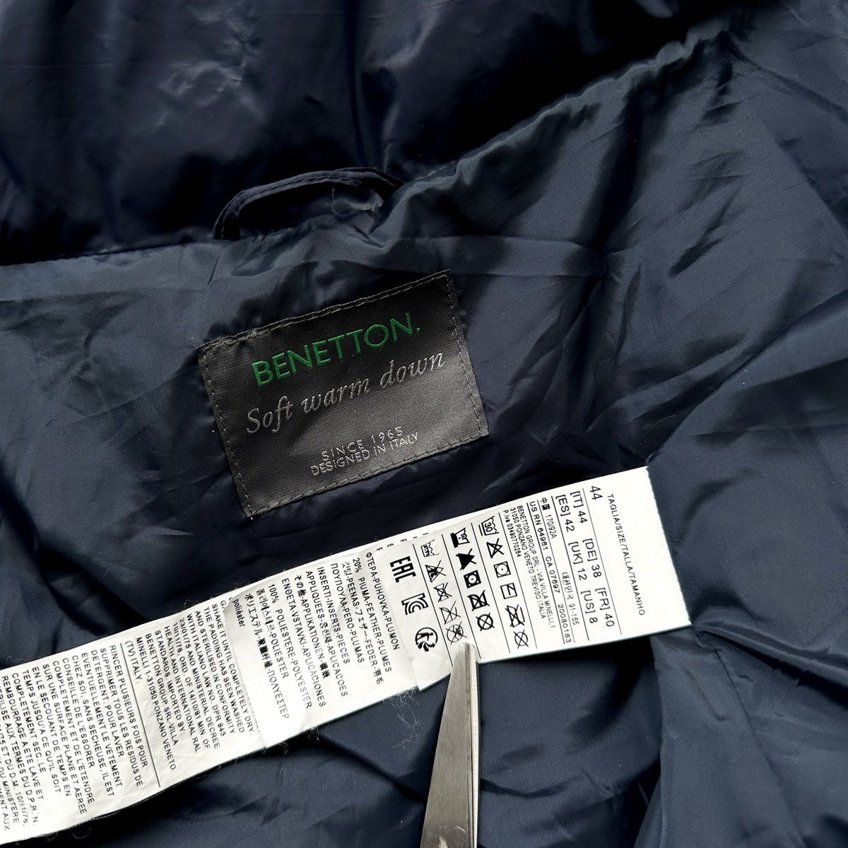 Benetton Women’s Benetton Soft Warm Down Jacket Dark Blue Size: 44 Size M / US 6-8 / IT 42-44 - 11 Thumbnail