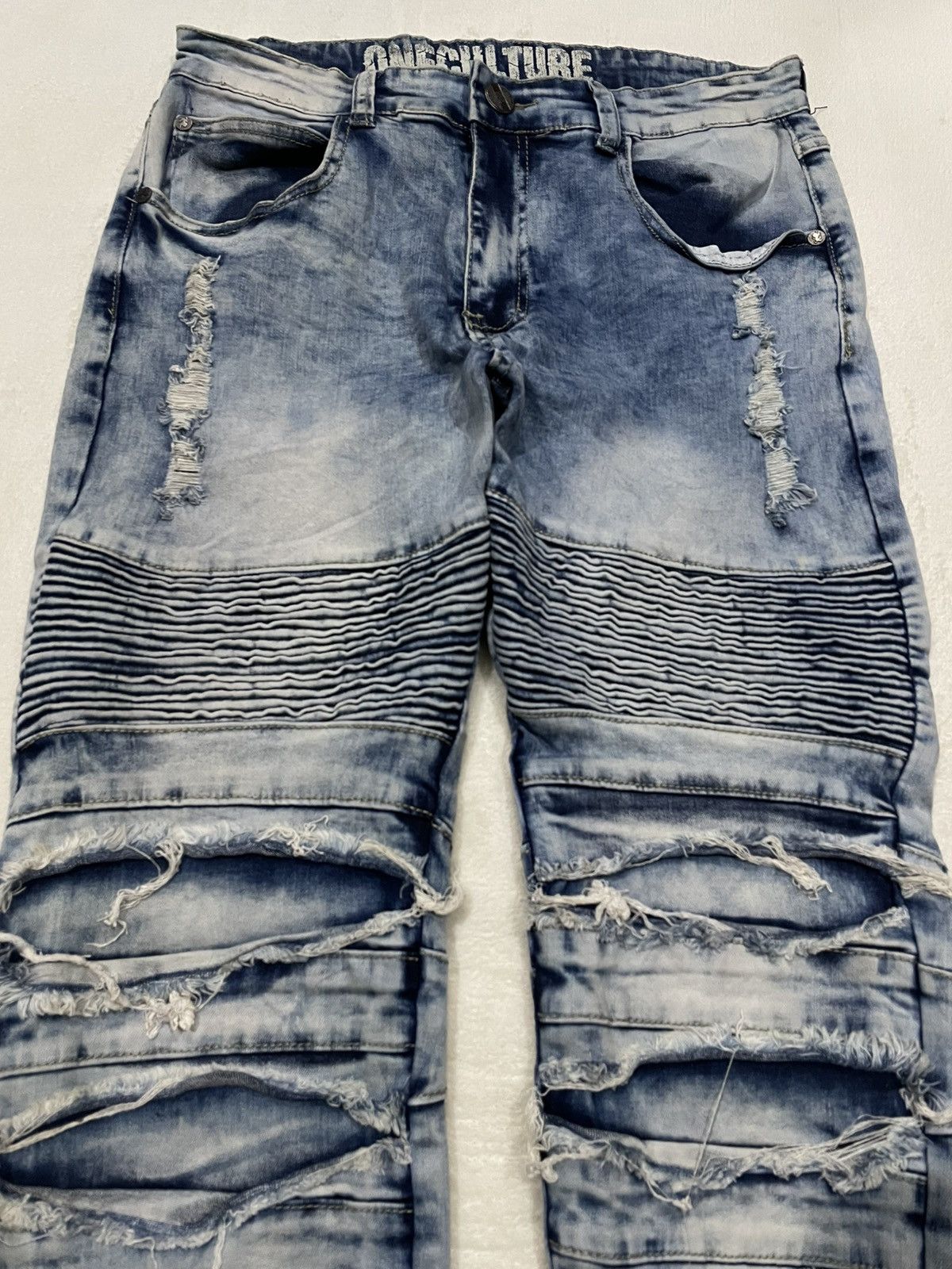Japanese Brand Vintage One Culture Distressed Mudwash Faded Denim Jeans Size US 32 / EU 48 - 3 Thumbnail