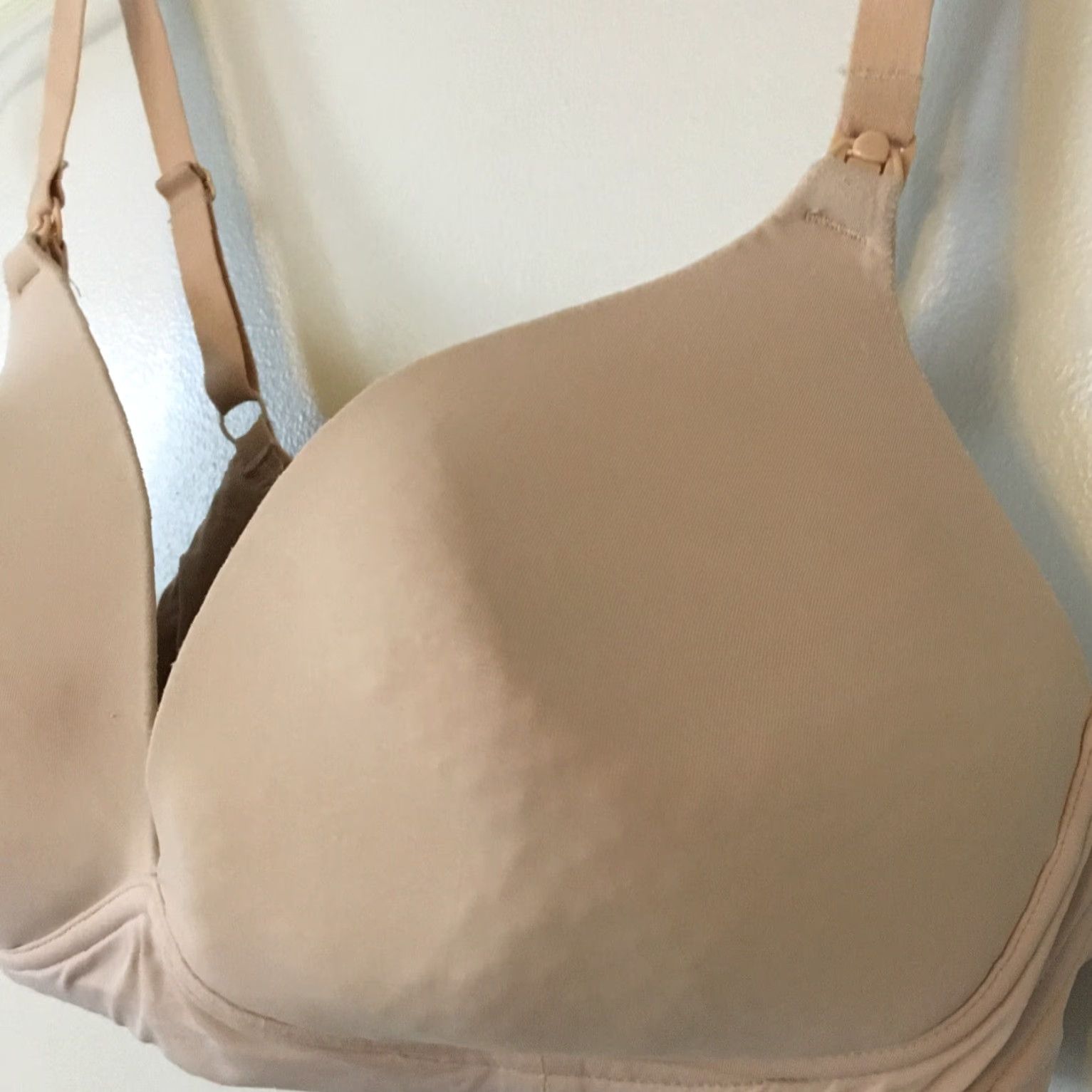 Vintage Motherhood Maternity Nursing Wireless Clip Down Bra Beige 36D Womens Bra D Cup Adjustable Strap Size ONE SIZE - 2 Thumbnail