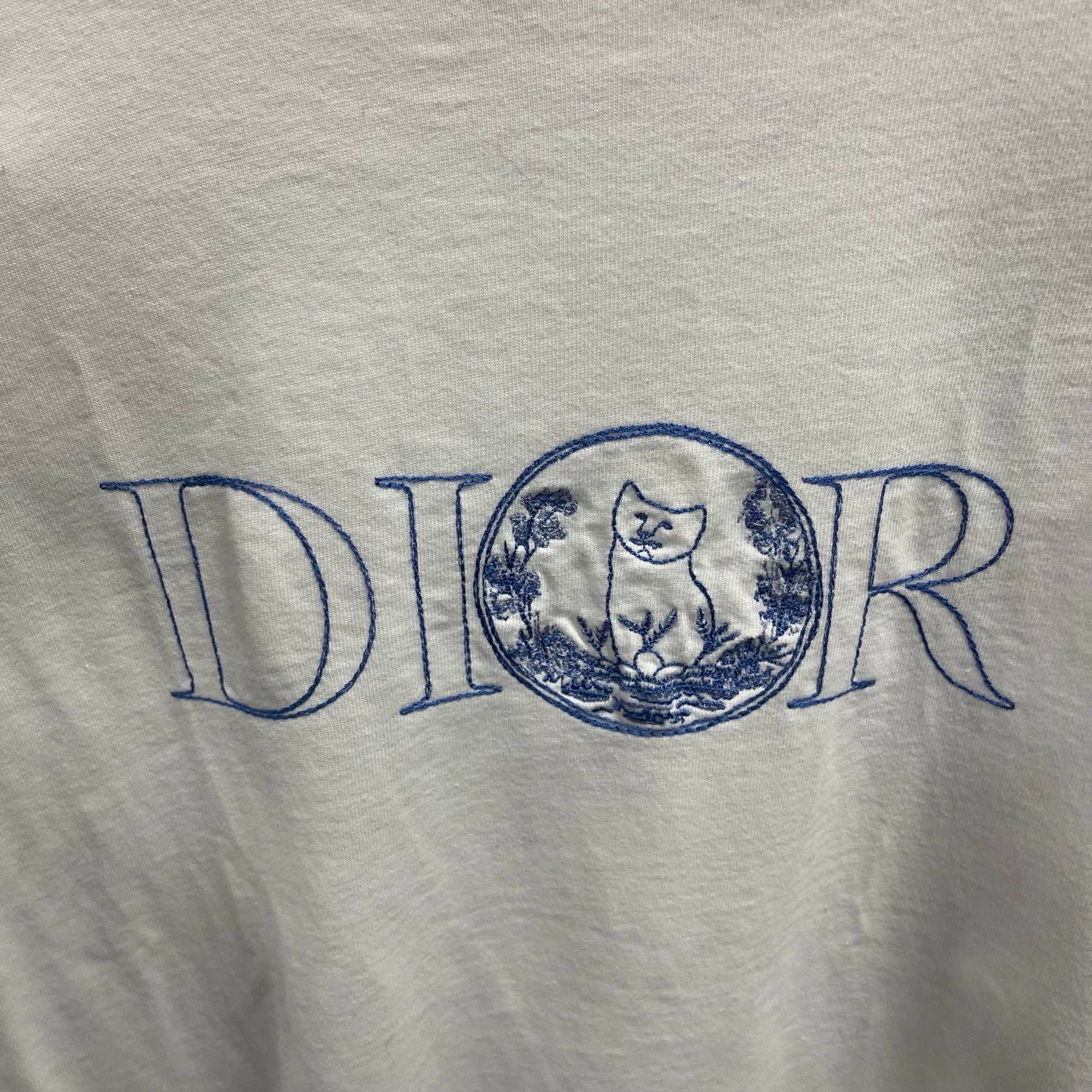 Dior Dior 25ss Light Blue Cat Embroidery Short Sleeve Tee xss Size XXS / US 00 / IT 34 - 4 Thumbnail
