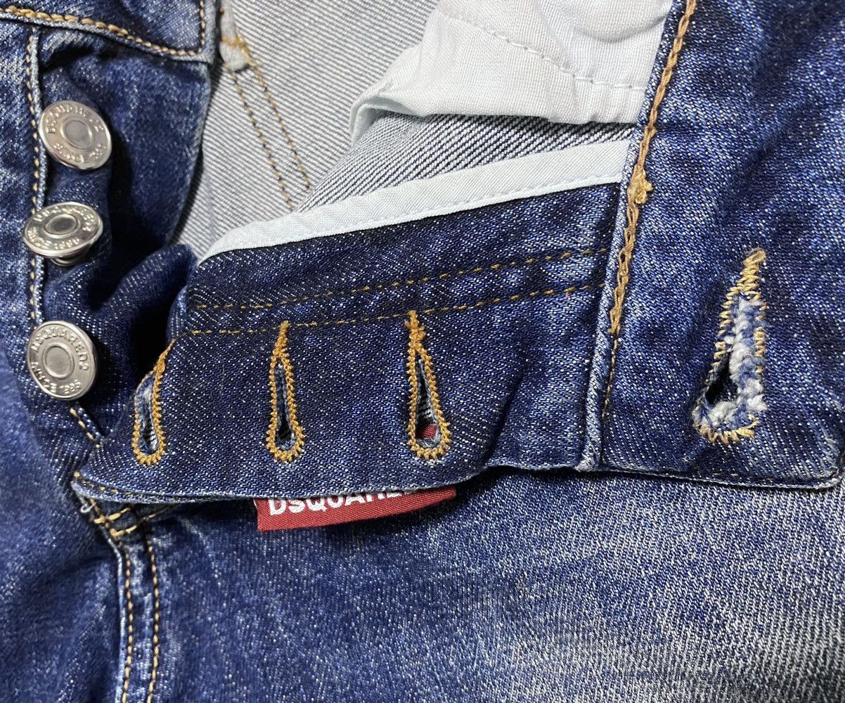Dsquared2 Dsquared2 Distressed Washed Torn Denim Jeans Big Leather Tag Size US 38 / EU 54 - 16 Thumbnail