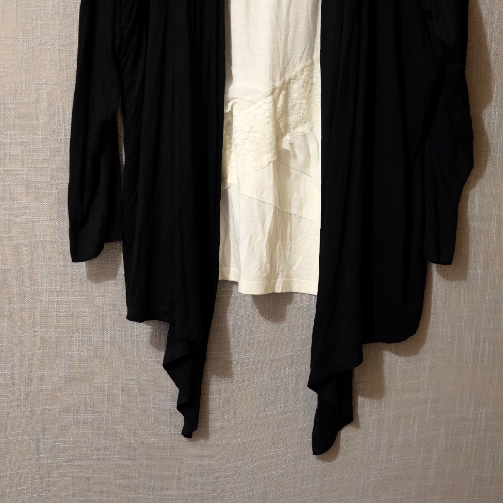 Vintage VINTAGE Design History Cardigan Tunic Built in Tank Black/Cream Womens 3X Size XXL / US 16-18 / IT 52-54 - 3 Thumbnail
