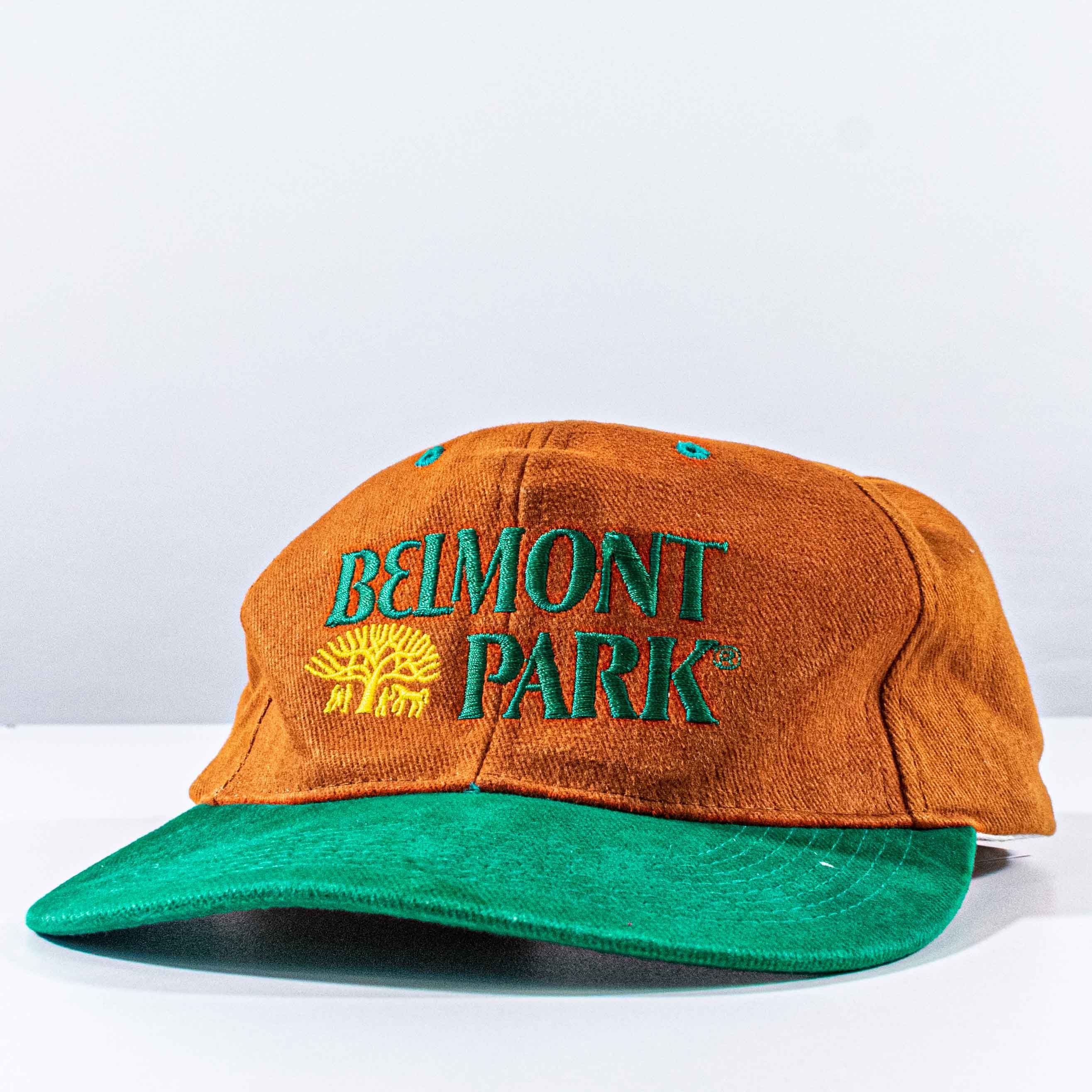 Vintage 90s Belmont Park Horse Racing Snapback Hat Orange Green Size ONE SIZE - 1 Thumbnail