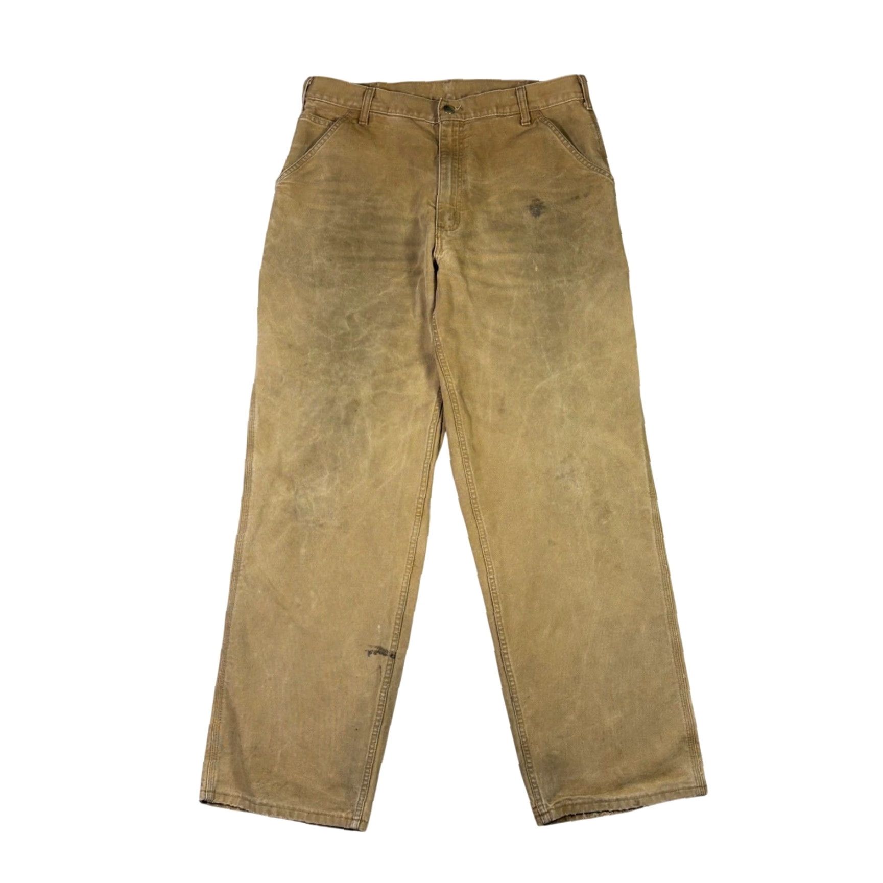 Carhartt VINTAGE Carhartt Mens Tan Canvas Carpenter Work Pants Double Knee Distressed Size 32x33 Mens Size US 32 / EU 48 - 2 Thumbnail
