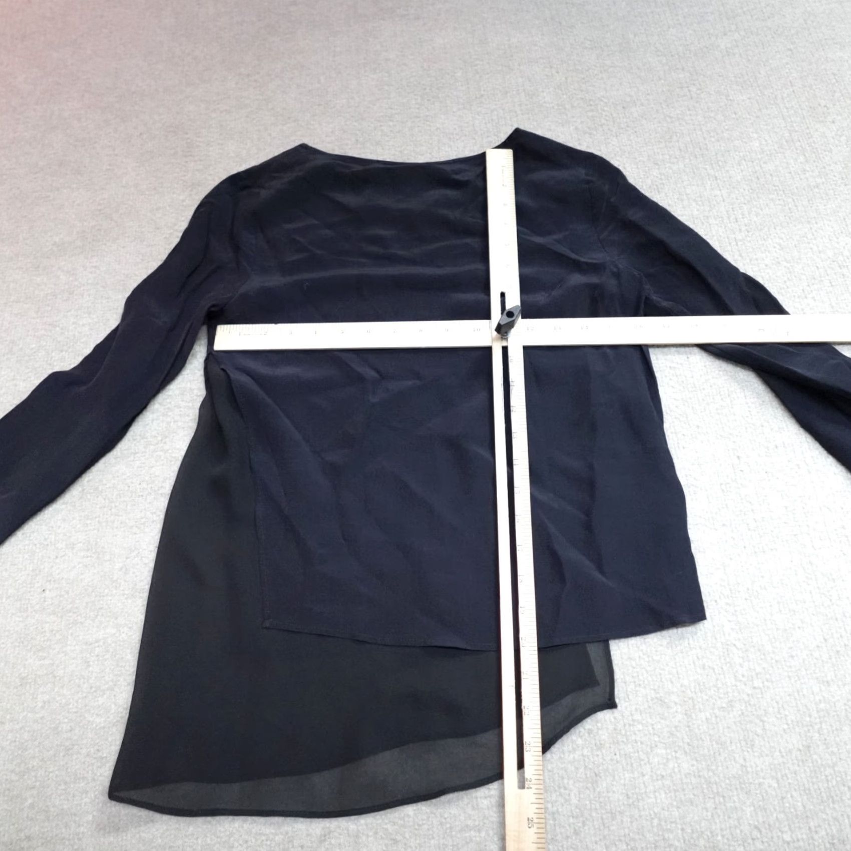 Allsaints AllSaints Roder Top Blouse Silk Blend Black Long Sleeve Zip 0 Women Regular Size 0"" Size XS / US 0-2 / IT 36-38 - 7 Thumbnail