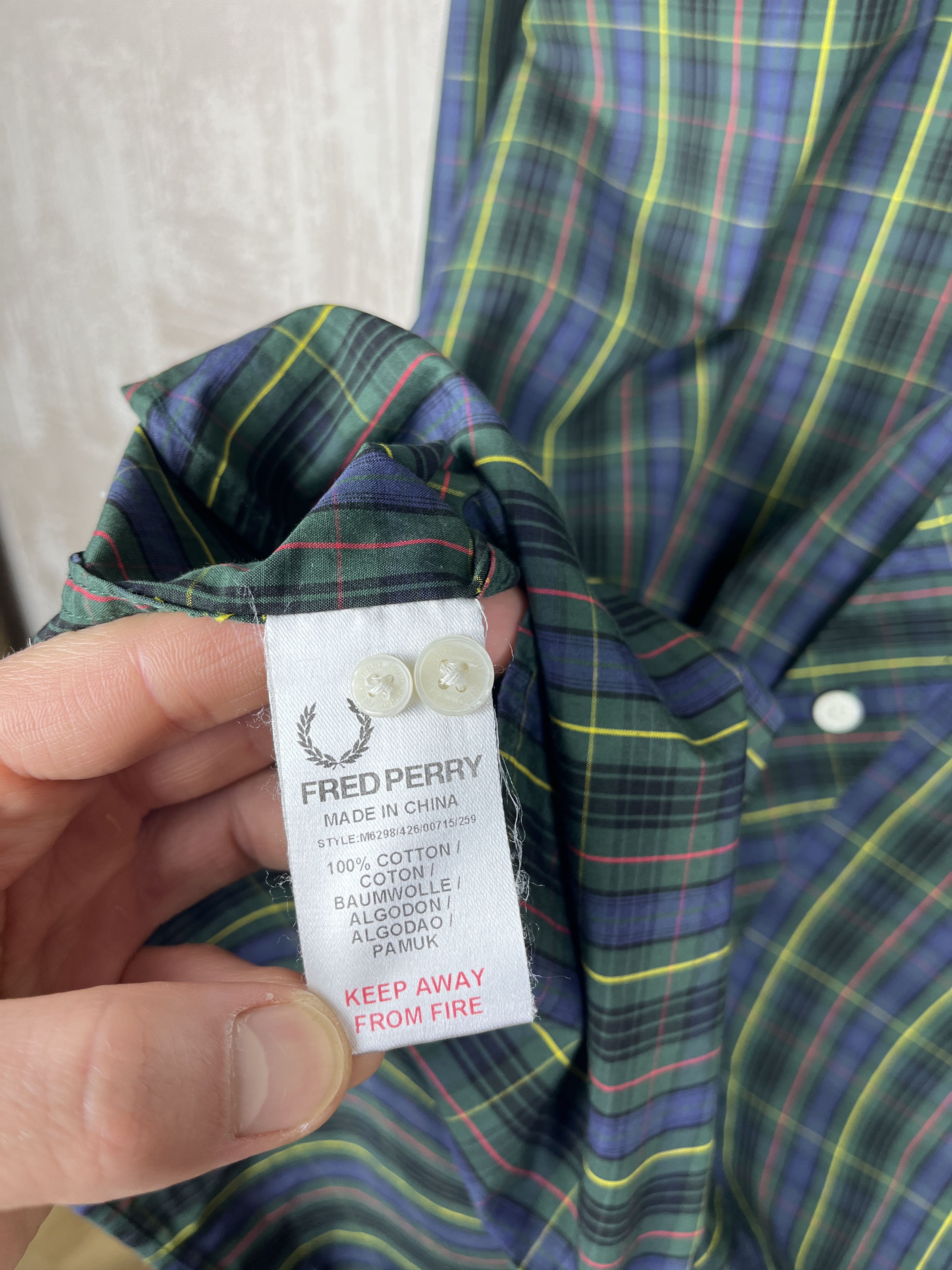 Fred Perry Fred Perry Check Pocket Shirt Long Sleeve Button Down Size US XL / EU 56 / 4 - 12 Thumbnail
