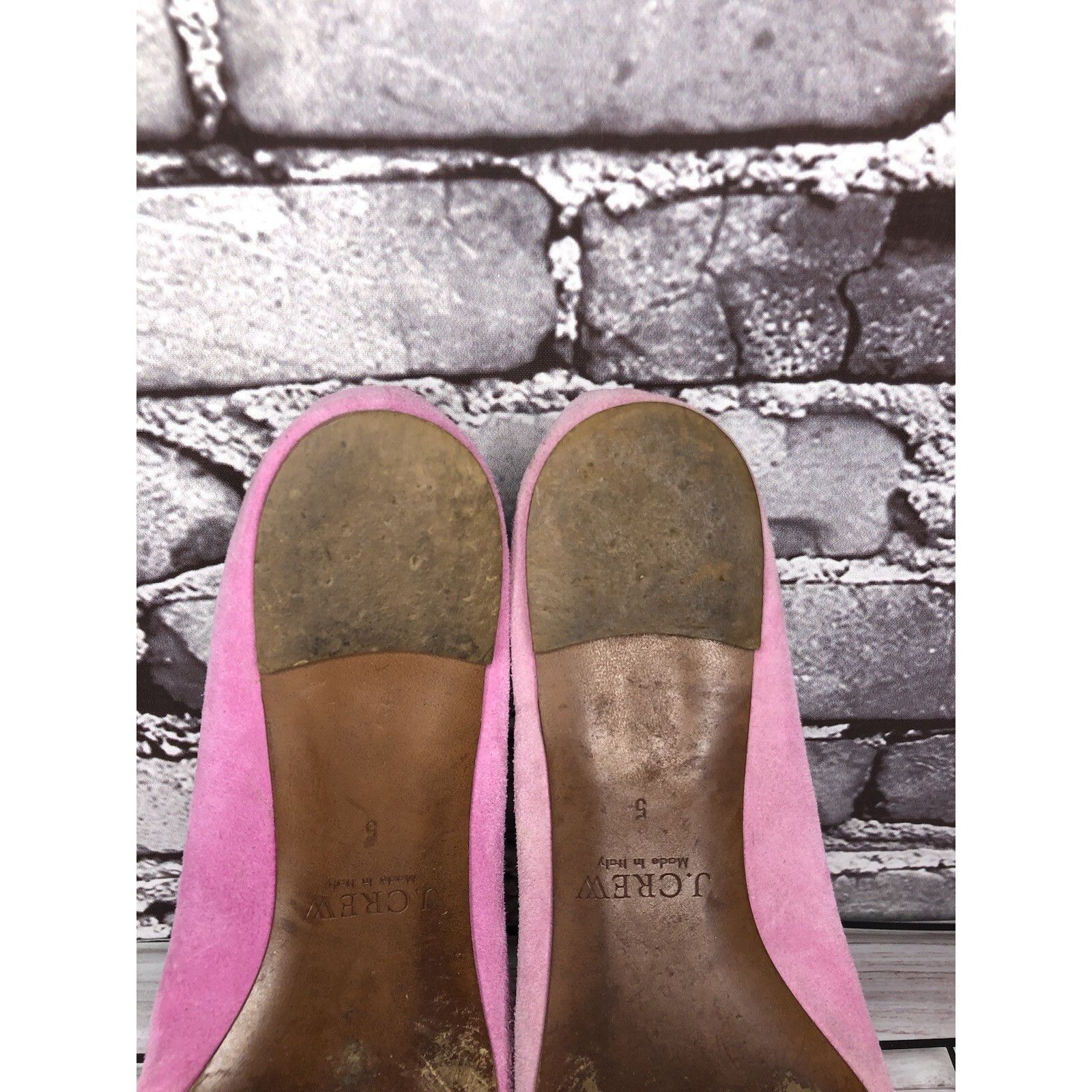 J.Crew J.CREW Pink Suede Leather Blue Scalloped Ballet Flats Shoes Size US 5 / IT 35 - 14 Thumbnail