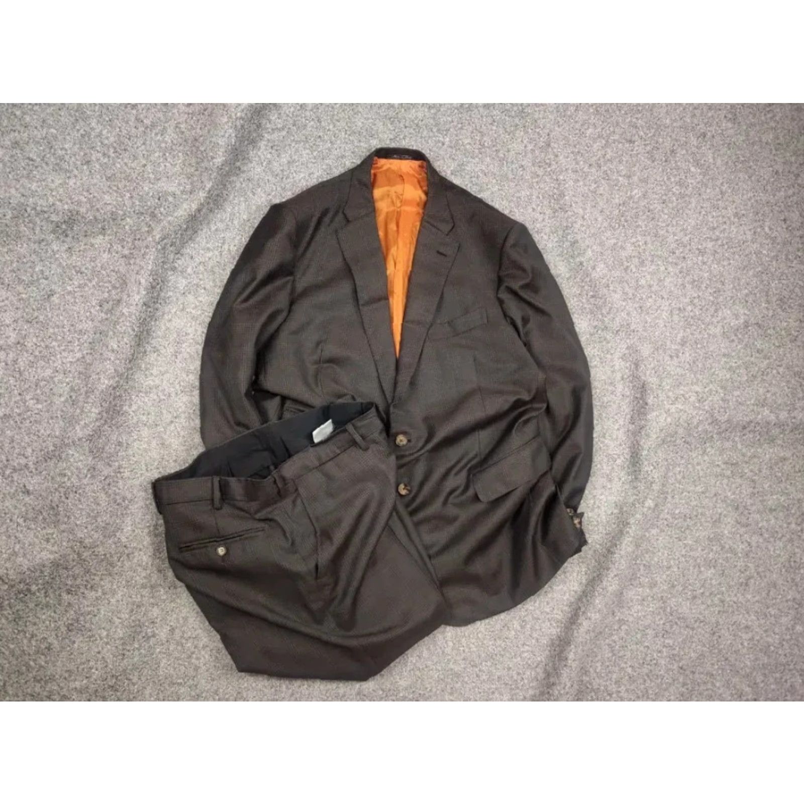 Ermenegildo Zegna Ermenegildo Zegna Electa Check brown Classic Wool Suit Blazer Pants XL Mens 2 Piece Set Brown Check Wool Suit Jacket Pants 2 Piece Suit Size 46R - 2 Thumbnail