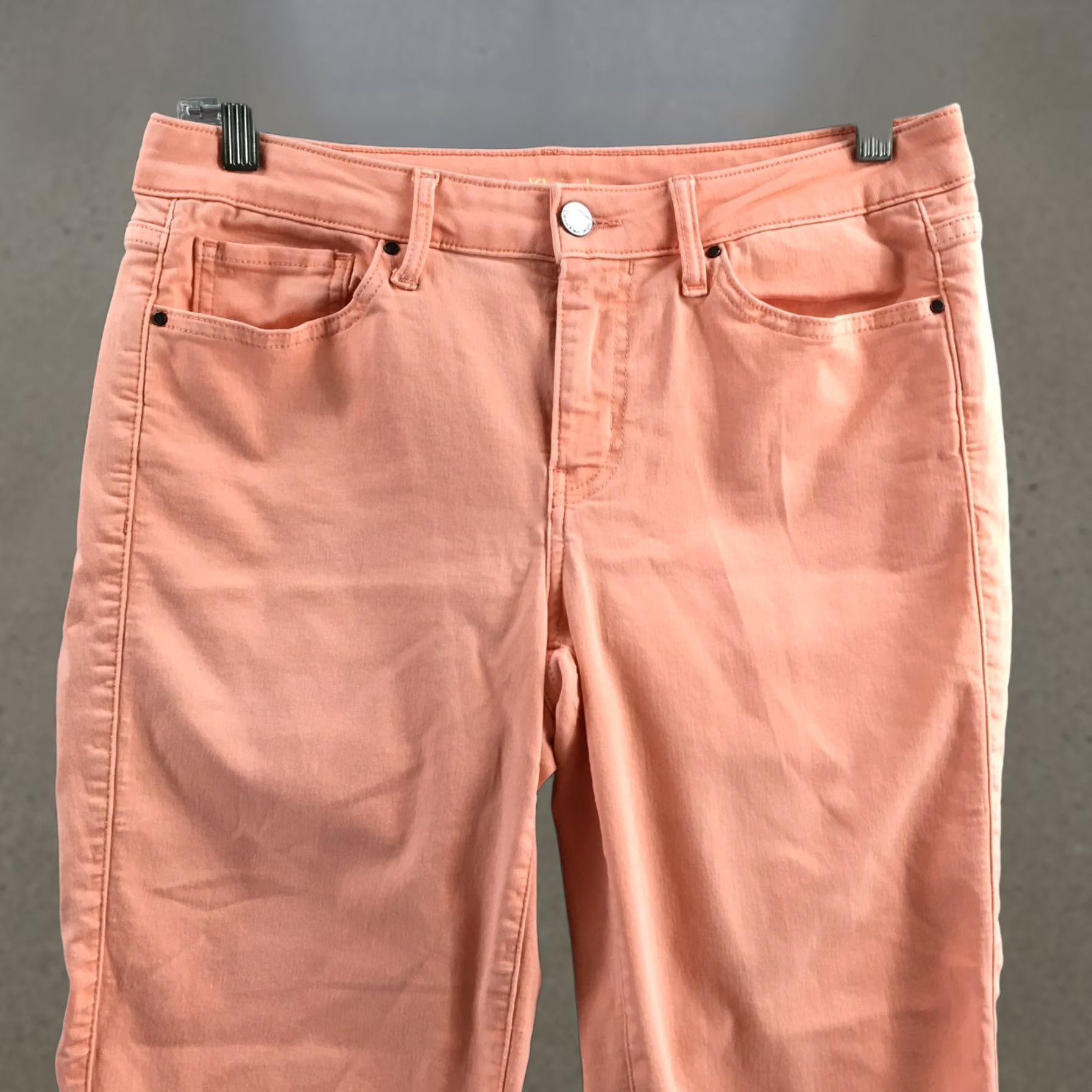 Calvin Klein Calvin Klein Ankle Skinny Pants Womens 10 Peach Cotton Blend Mid Rise Flat Front Size 32" / US 10 / IT 46 - 1 Thumbnail