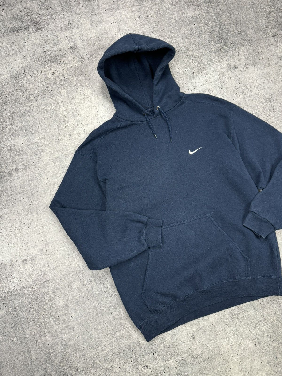 Nike × Vintage Vintage Nike 90’s Y2K Style Swoosh Logo Drill Knit Hoodie Size US L / EU 52-54 / 3 - 3 Thumbnail