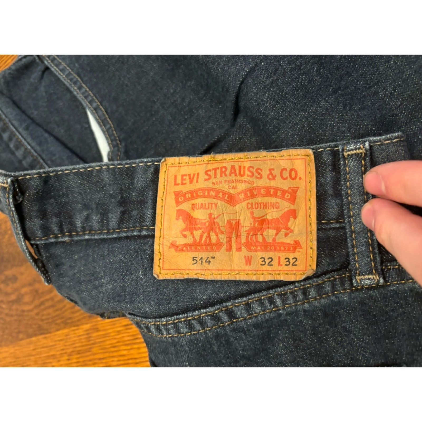 Levi's Levi's 514 Jeans Straight Leg Dark Wash Denim Pants Size 32x32 Mens Regular 5-Pocket Blue Cotton Polyester Size US 32 / EU 48 - 2 Thumbnail