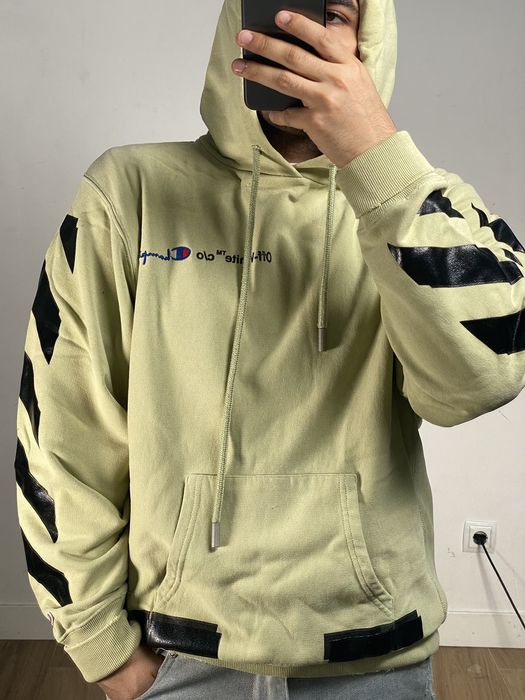 Off-White Off-White Champion Limited Edition Hoodie Green/Beige/Black