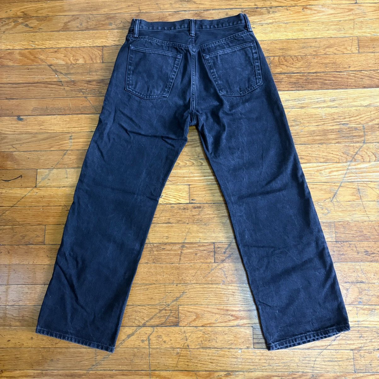 Gap GAP Loose Men's 29x30 Regular Black Denim Straight Jeans Size US 29 - 2 Thumbnail