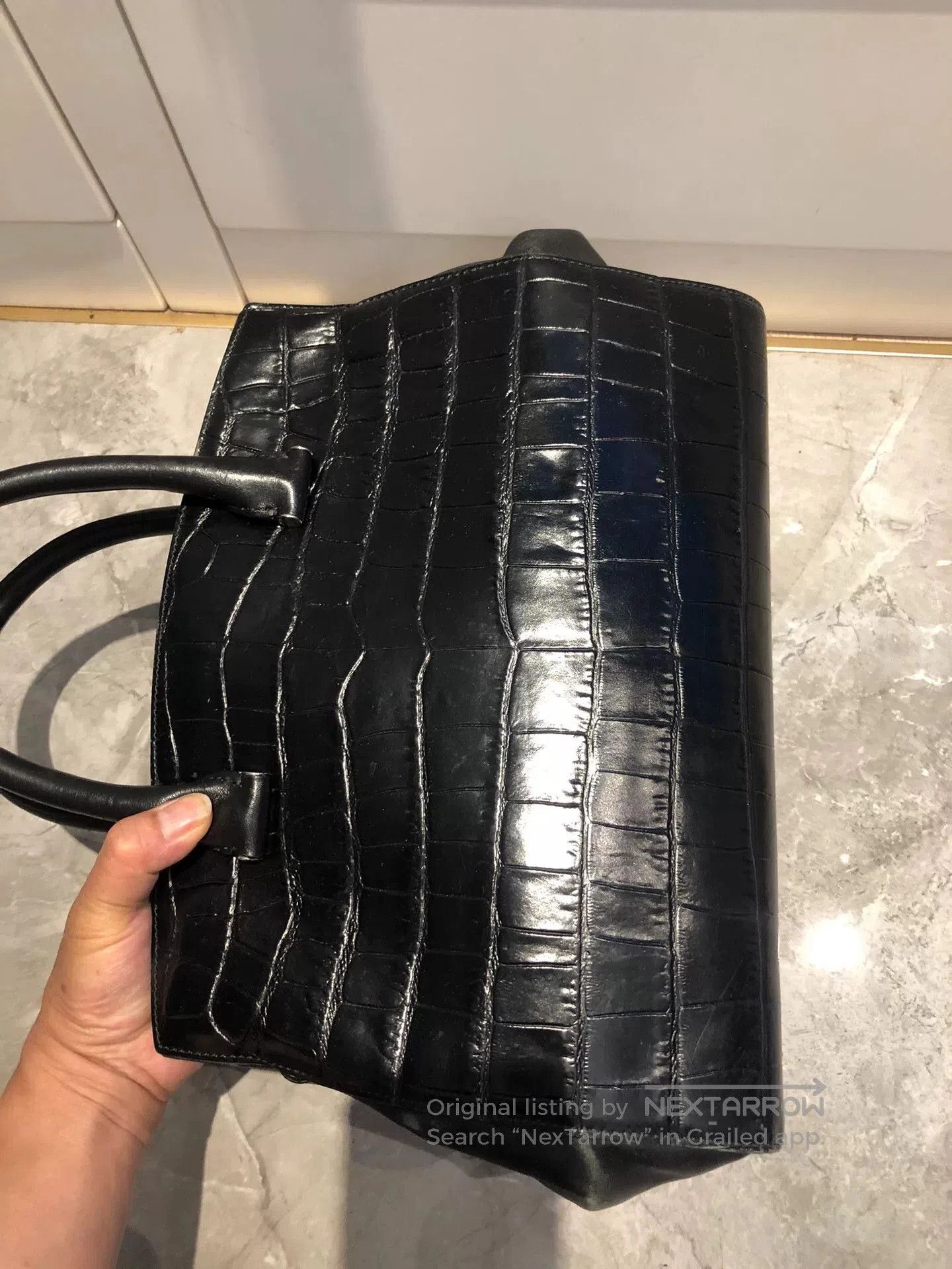 Max Mara Maxmara Crocodile Cow Leather Large Tote. Size ONE SIZE - 2 Thumbnail