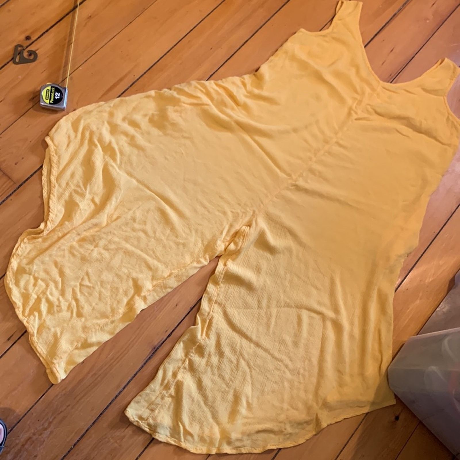 Vintage Goa India Yellow Gauzy Overalls Size 34" / US 12 / IT 48 - 8 Thumbnail