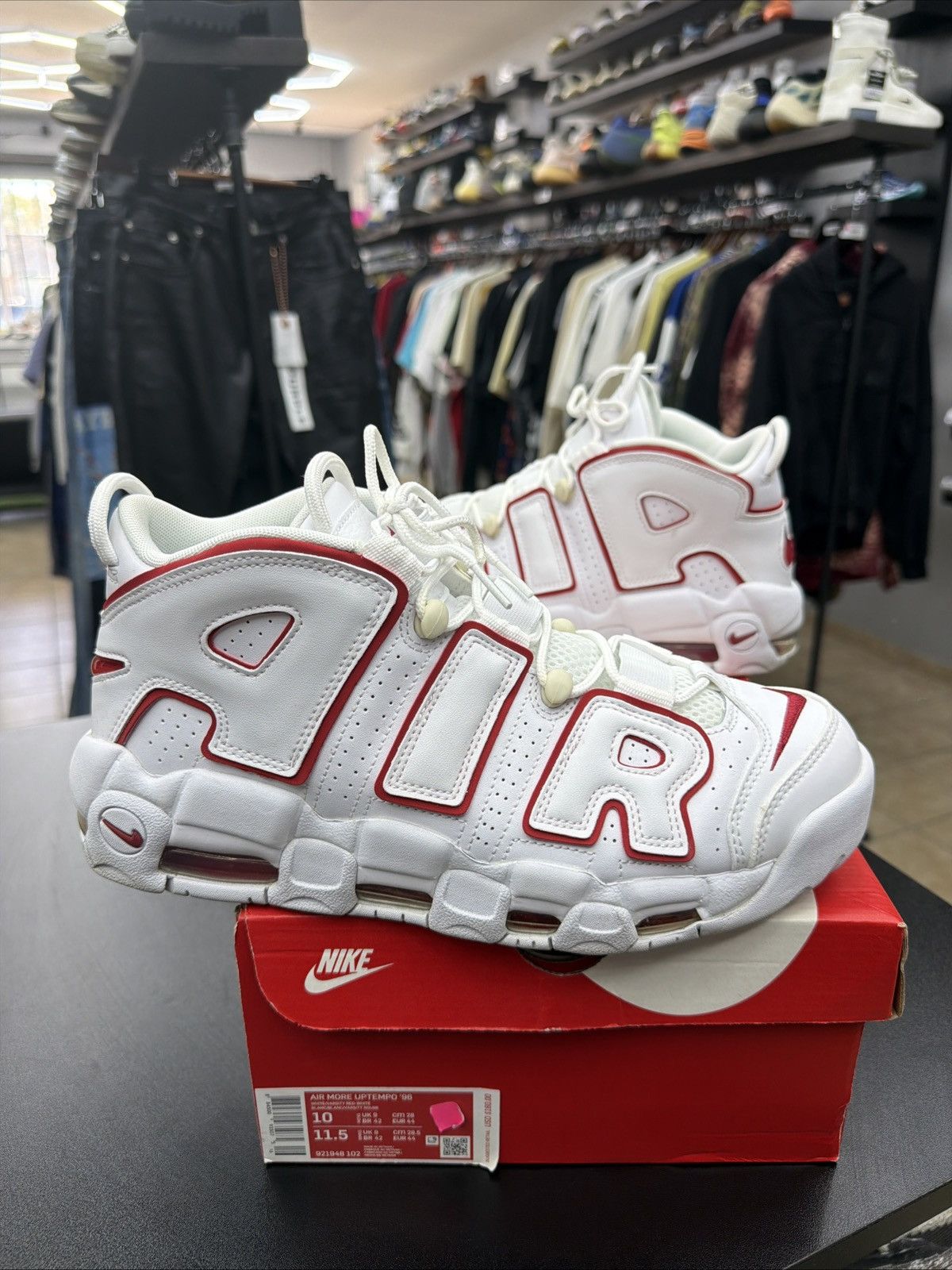 Nike Size 10 - Nike Air More Uptempo White Varsity Red 2021 Size US 10 / EU 43 - 1 Thumbnail