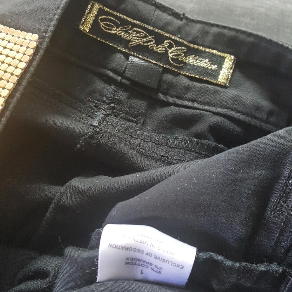 Southpole Black Gold Detailed SP Skinny Pant Size 30" / US 8 / IT 44 - 3 Thumbnail