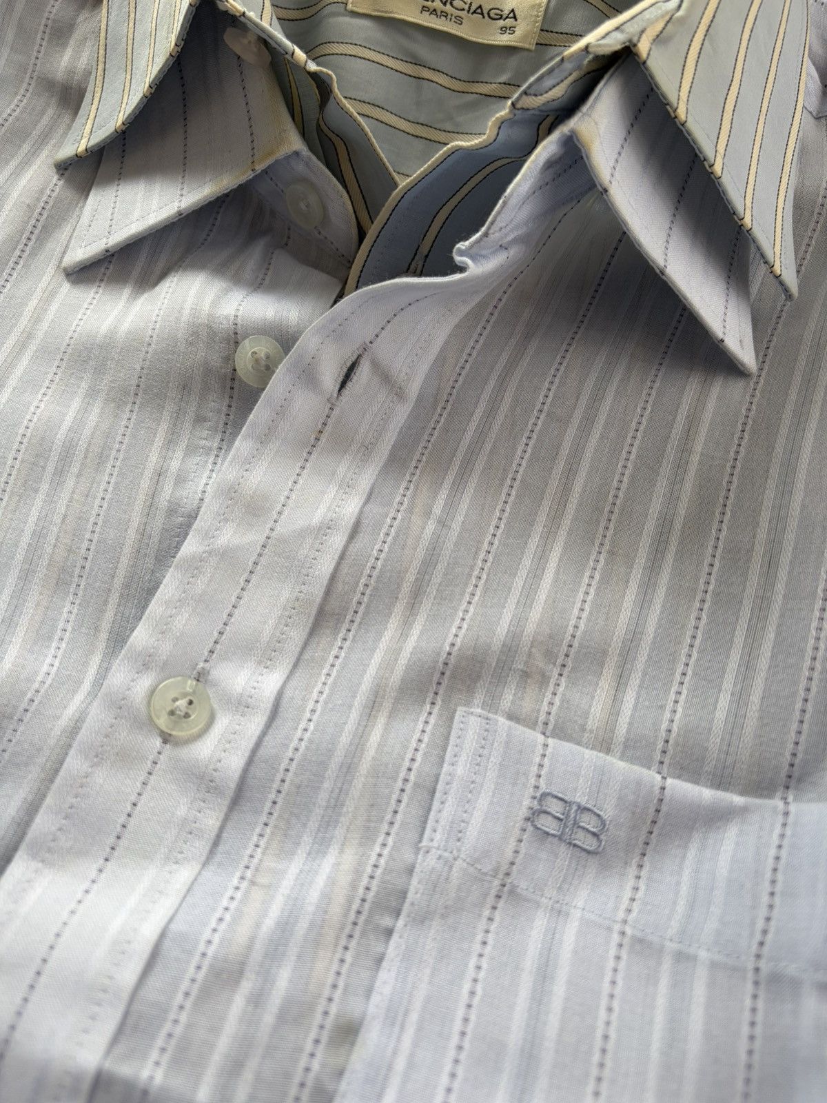Balenciaga Balenciaga double layered stripe shirts Size US M / EU 48-50 / 2 - 6 Thumbnail