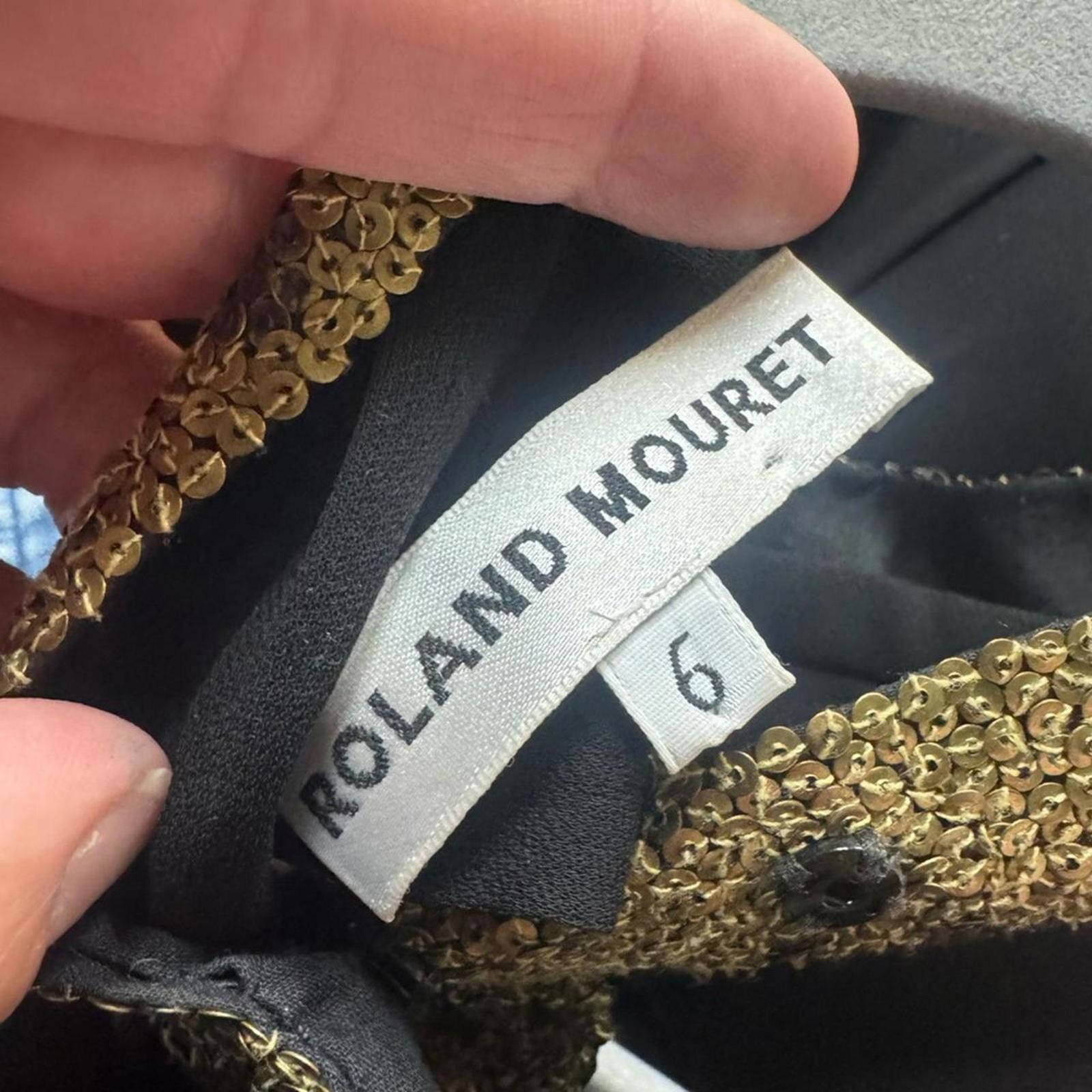 Designer Roland Mouret Black & Gold Sequin Cocktail Mini – S Size M / US 6-8 / IT 42-44 - 6 Thumbnail
