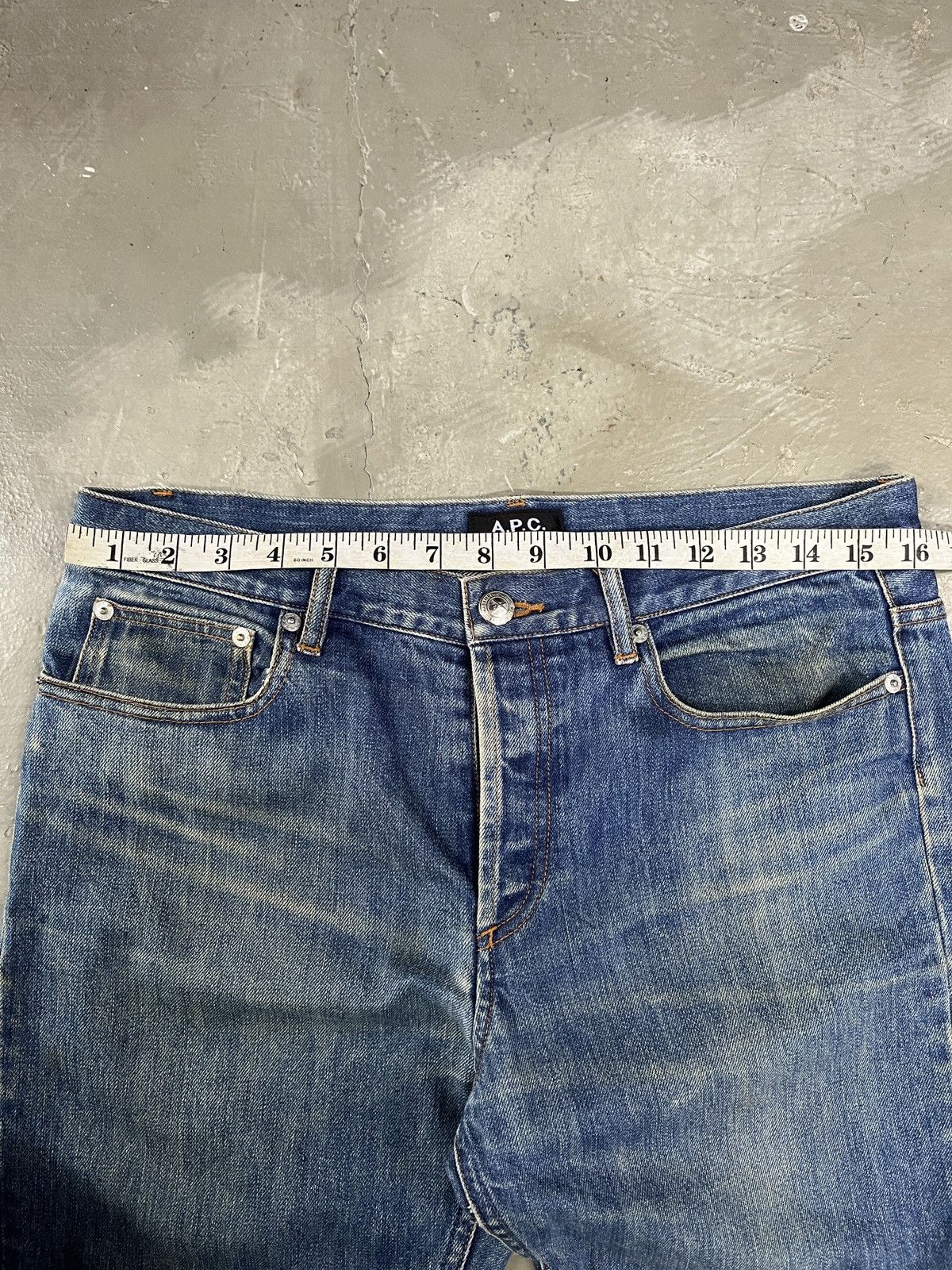 A.P.C. A.P.C Raw Denim Honeycomb Contrast Faded Straight Fit jeans Size US 32 / EU 48 - 7 Thumbnail