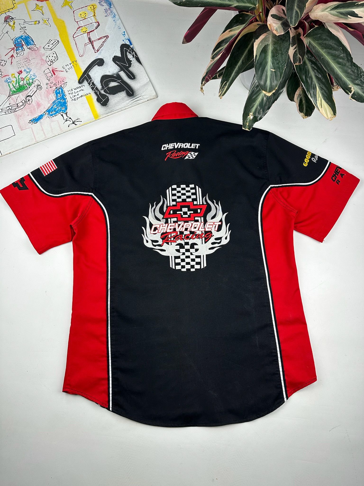 Vintage Vintage Chevrolet Racing Shirt flame Harley Davidson style Size US XL / EU 56 / 4 - 1 Thumbnail