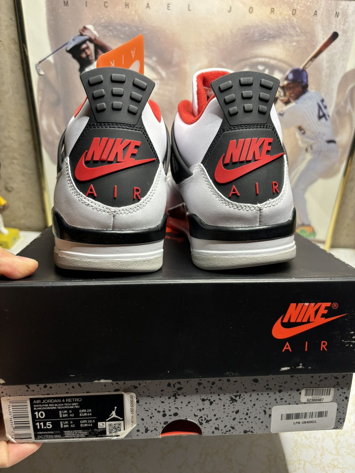 Jordan Brand Jordan Retro 4 “Fire Red” 2020 Size US 10 / EU 43 - 7 Thumbnail