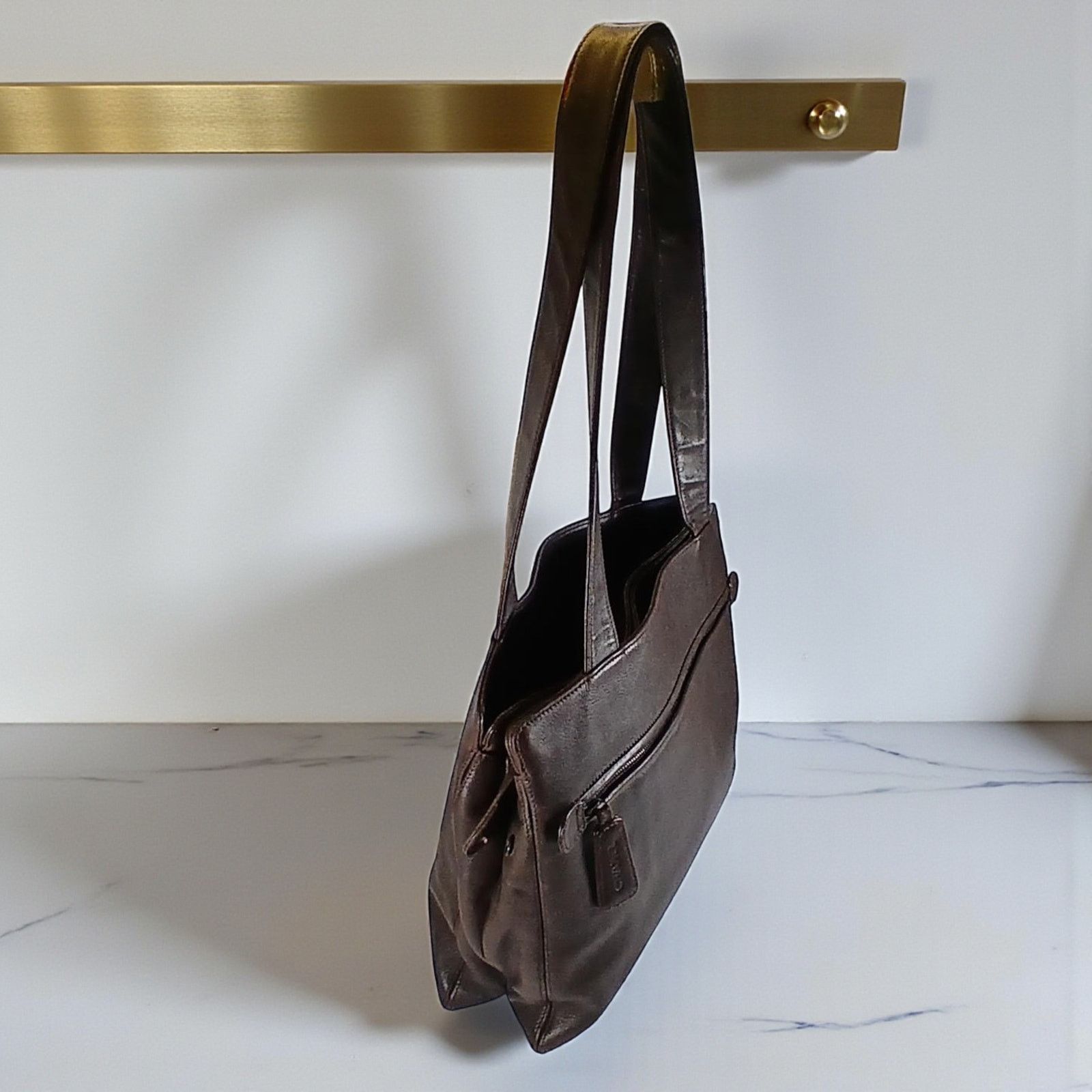 Chanel CHANEL Brown Coco Mark Lambskin Leather Tote Business Bag Size ONE SIZE - 21 Thumbnail