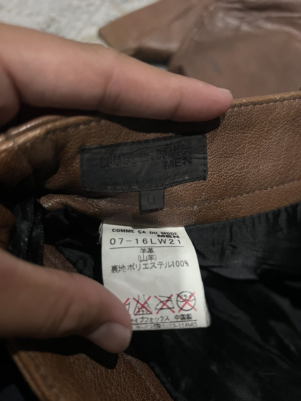 Japanese Brand Comme Ca Du Mode Men Sheepskin Leather Pants Size US 32 / EU 48 - 5 Thumbnail