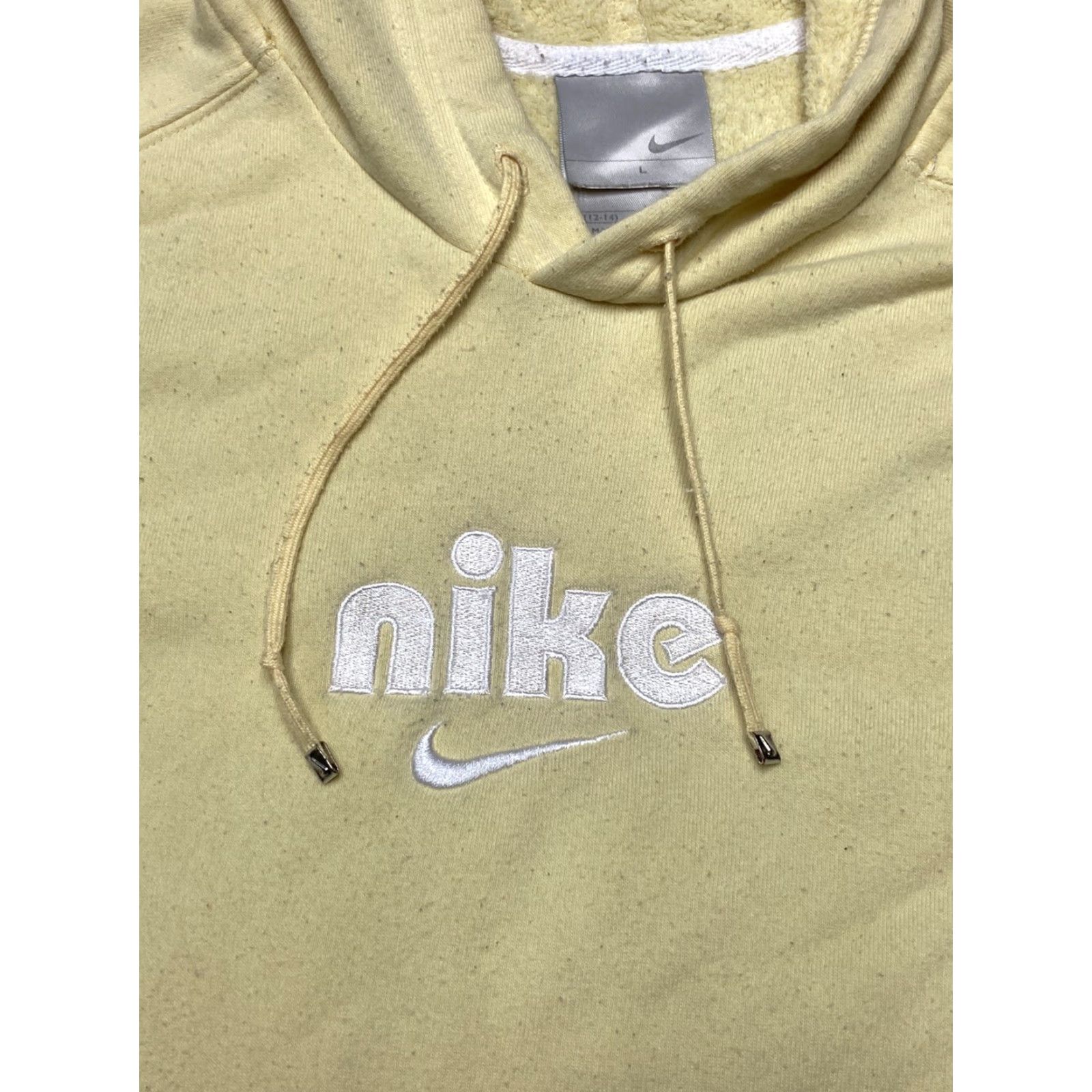 Nike VINTAGE Nike Hoodie Pullover Center Swoosh Womens Large L Yellow Spinner? Size L / US 10 / IT 46 - 2 Thumbnail