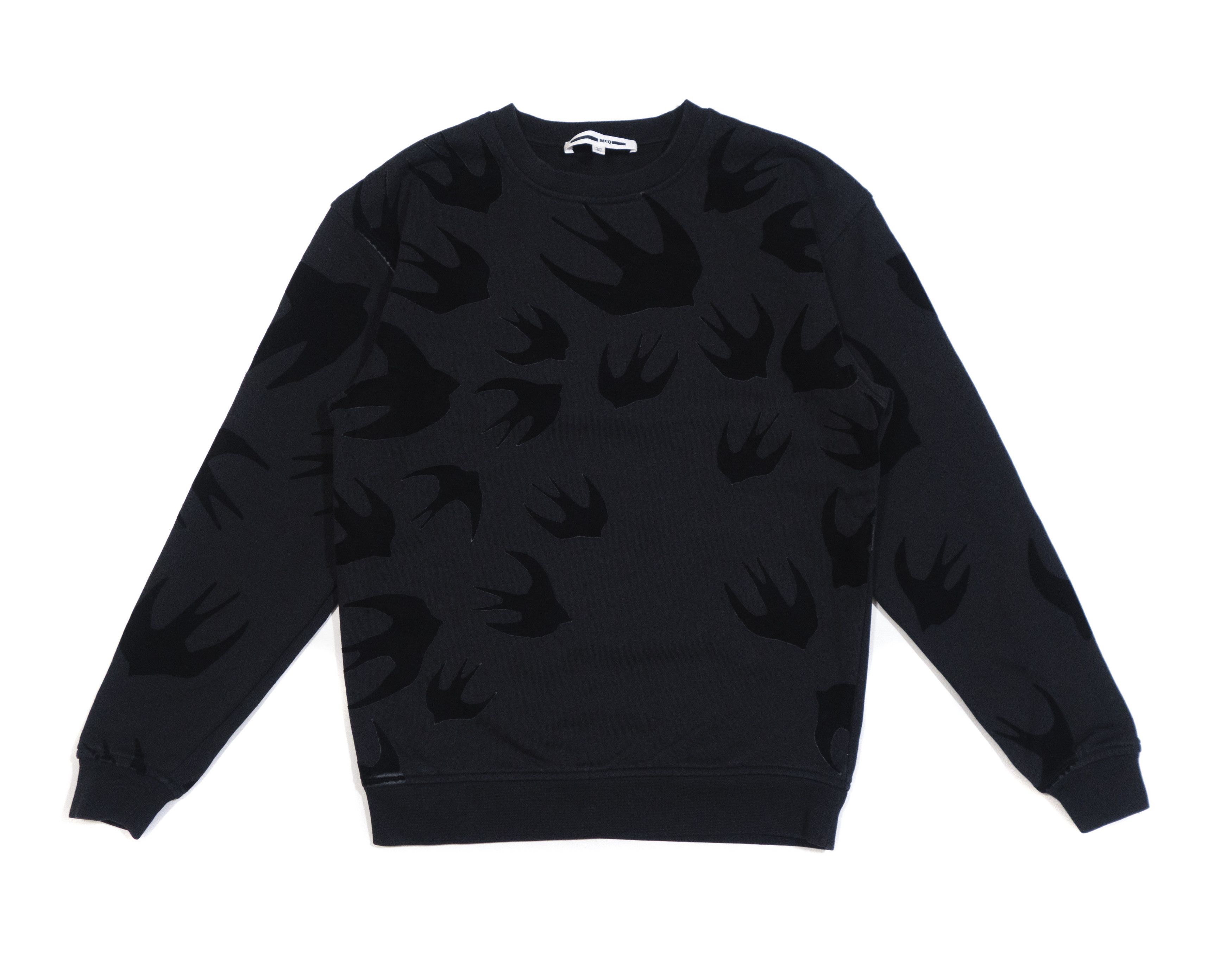 Alexander McQueen Birds Velour Logos Monogram Sweatshirt Size US XXS / EU 40 - 1 Thumbnail