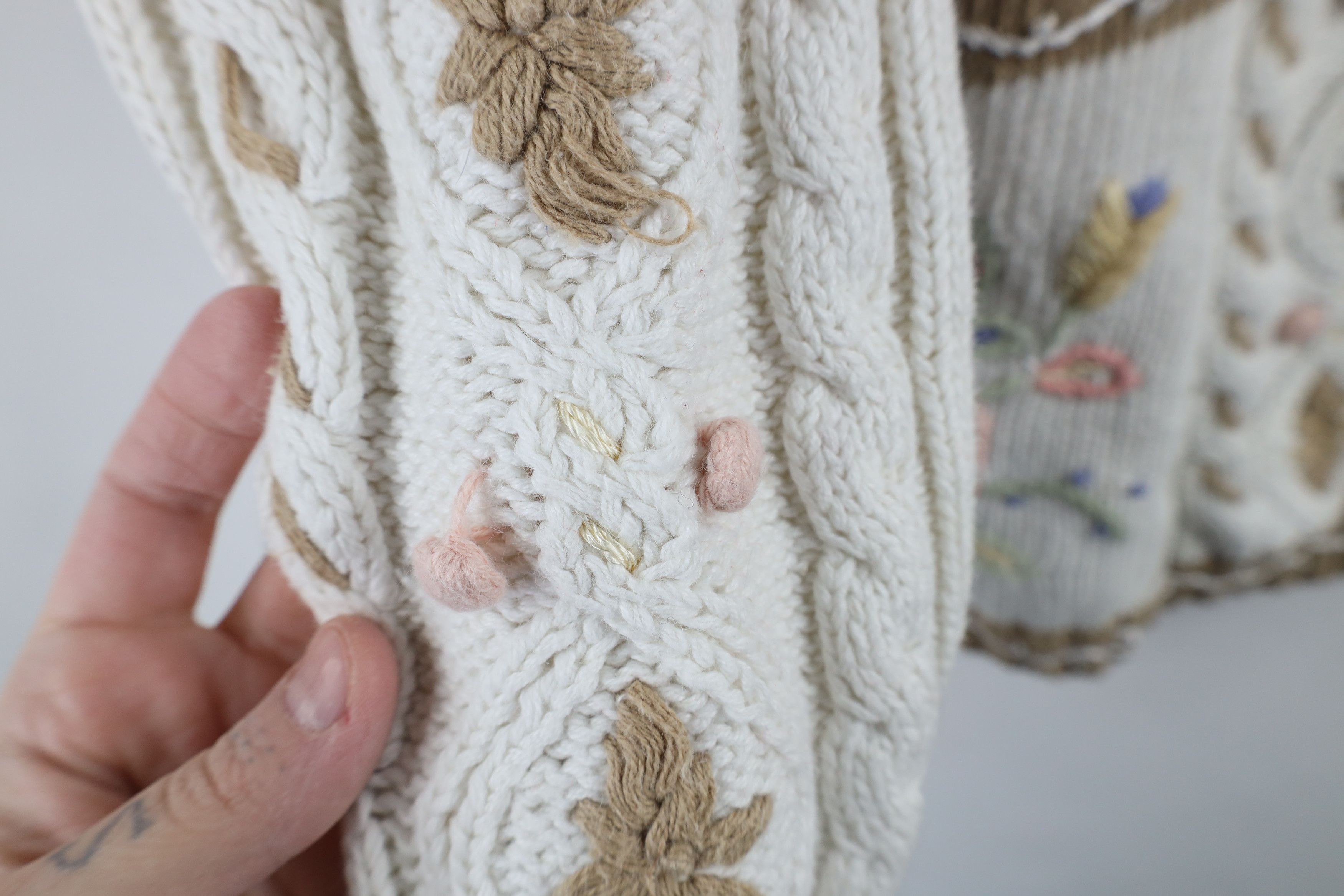 Vintage Vintage 90s Streetwear Flower Marled Knit Mock Neck Sweater Size M / US 6-8 / IT 42-44 - 4 Thumbnail