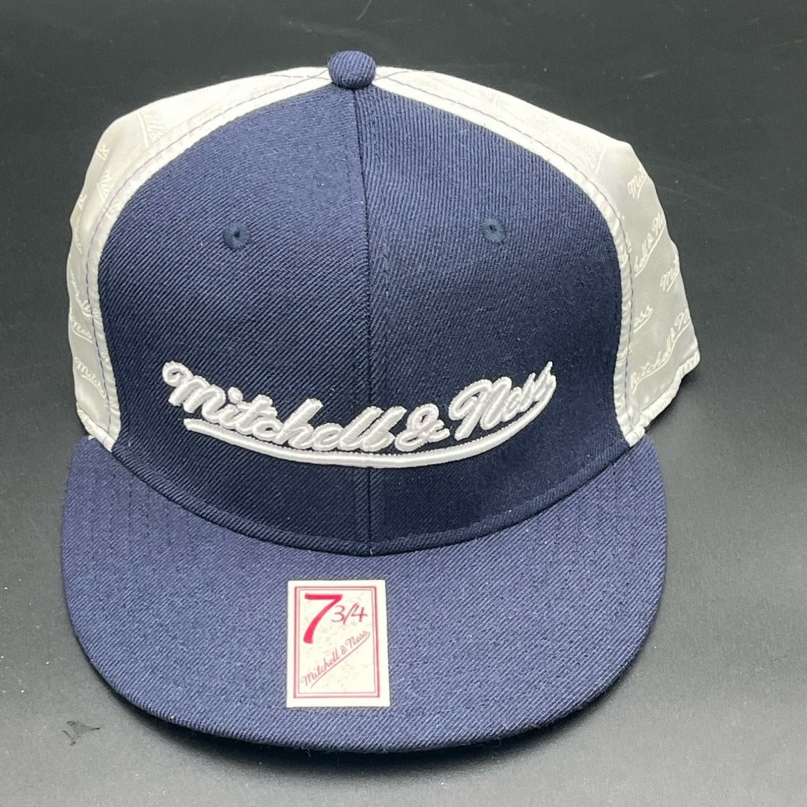 Mitchell & Ness Mitchell & Ness Navy Blue and White Fitted Hat 7 3/8 Size ONE SIZE - 2 Thumbnail