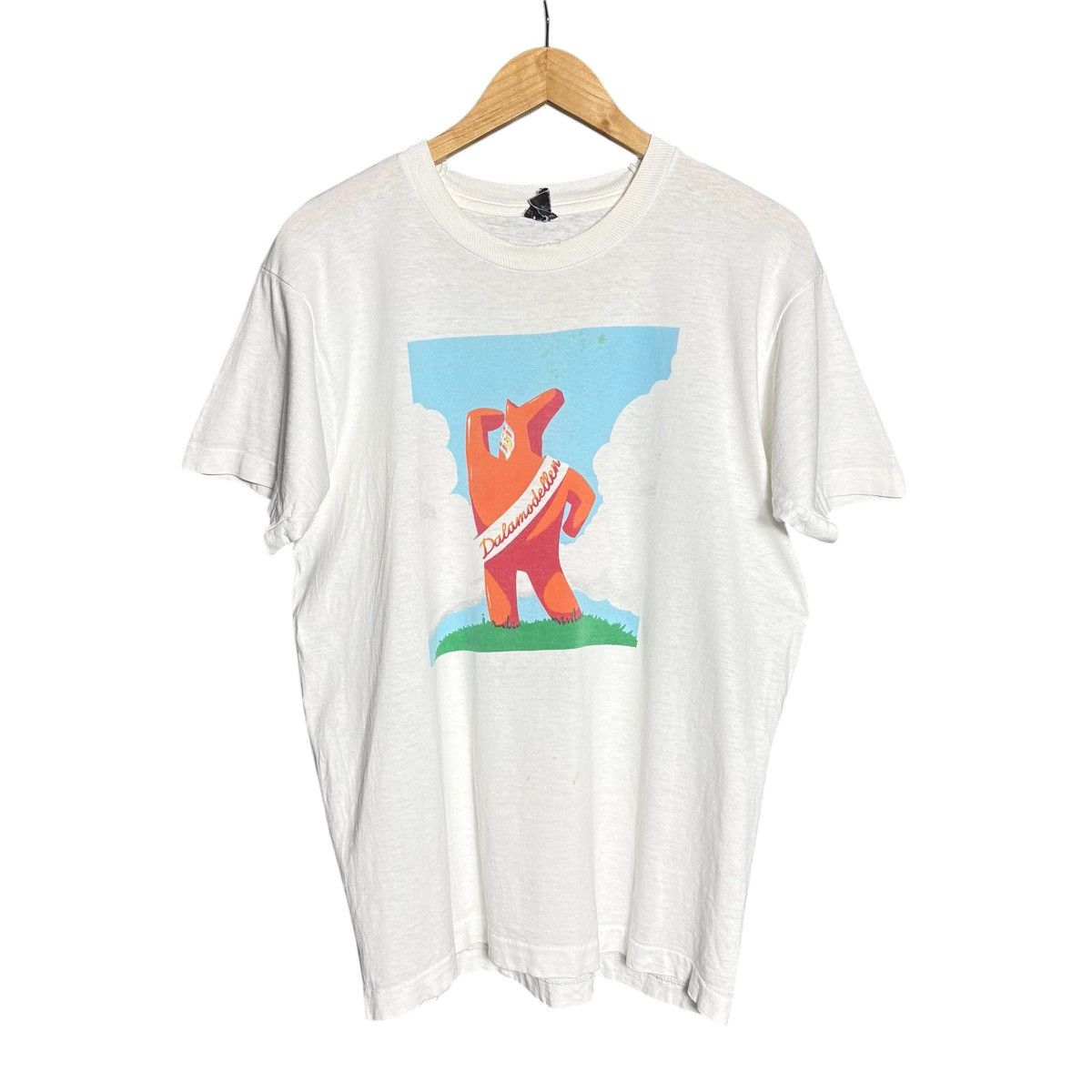 Vintage Vintage 90s Dalamodella Single Stitch Graphic T-Shirt Size US L / EU 52-54 / 3 - 1 Thumbnail