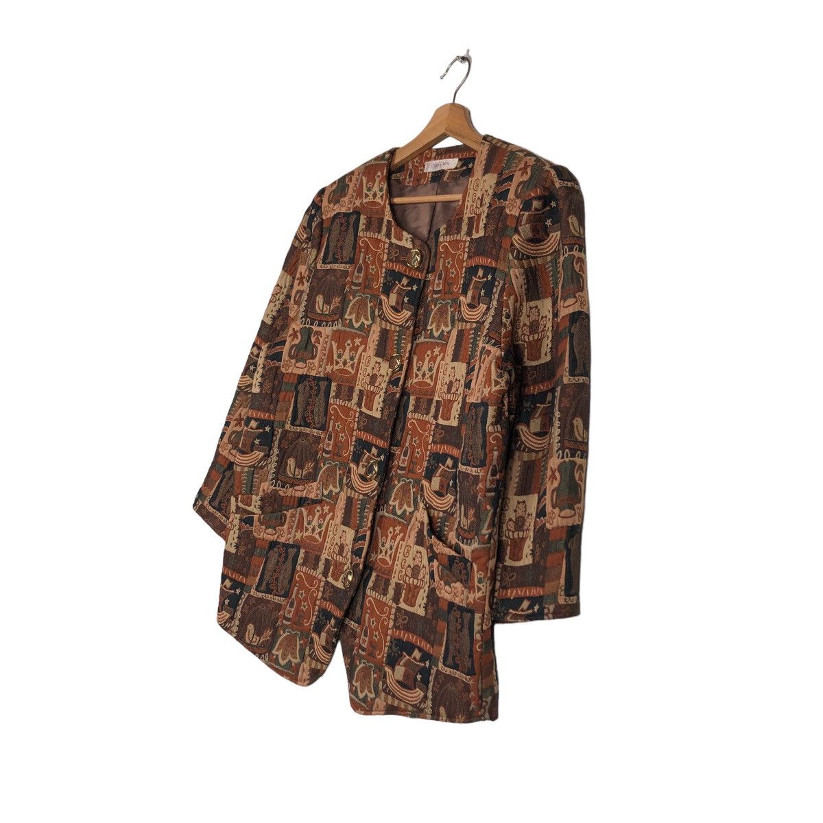 Japanese Brand 📌VINTAGE BIKER JACKET BUTTON PATCHWORK IPANEMA ISSEY MIYAKE Size M / US 6-8 / IT 42-44 - 3 Thumbnail