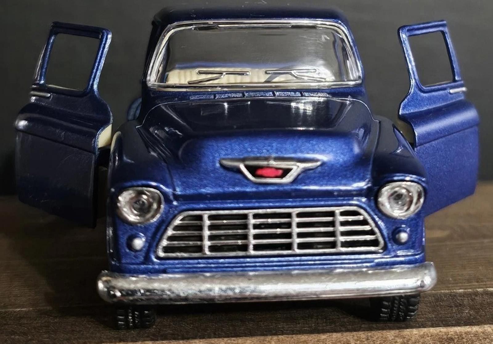 Designer 1955 Chevy Stepside 3100 Pick Up Diecast Little Blue Truck Size ONE SIZE - 1 Thumbnail