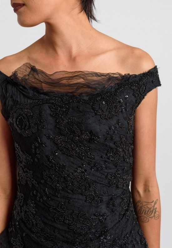 Marc Le Bihan $1875 Marc Le Bihan Silk Beaded Lace Detail Crop Top Size M / US 6-8 / IT 42-44 - 3 Thumbnail