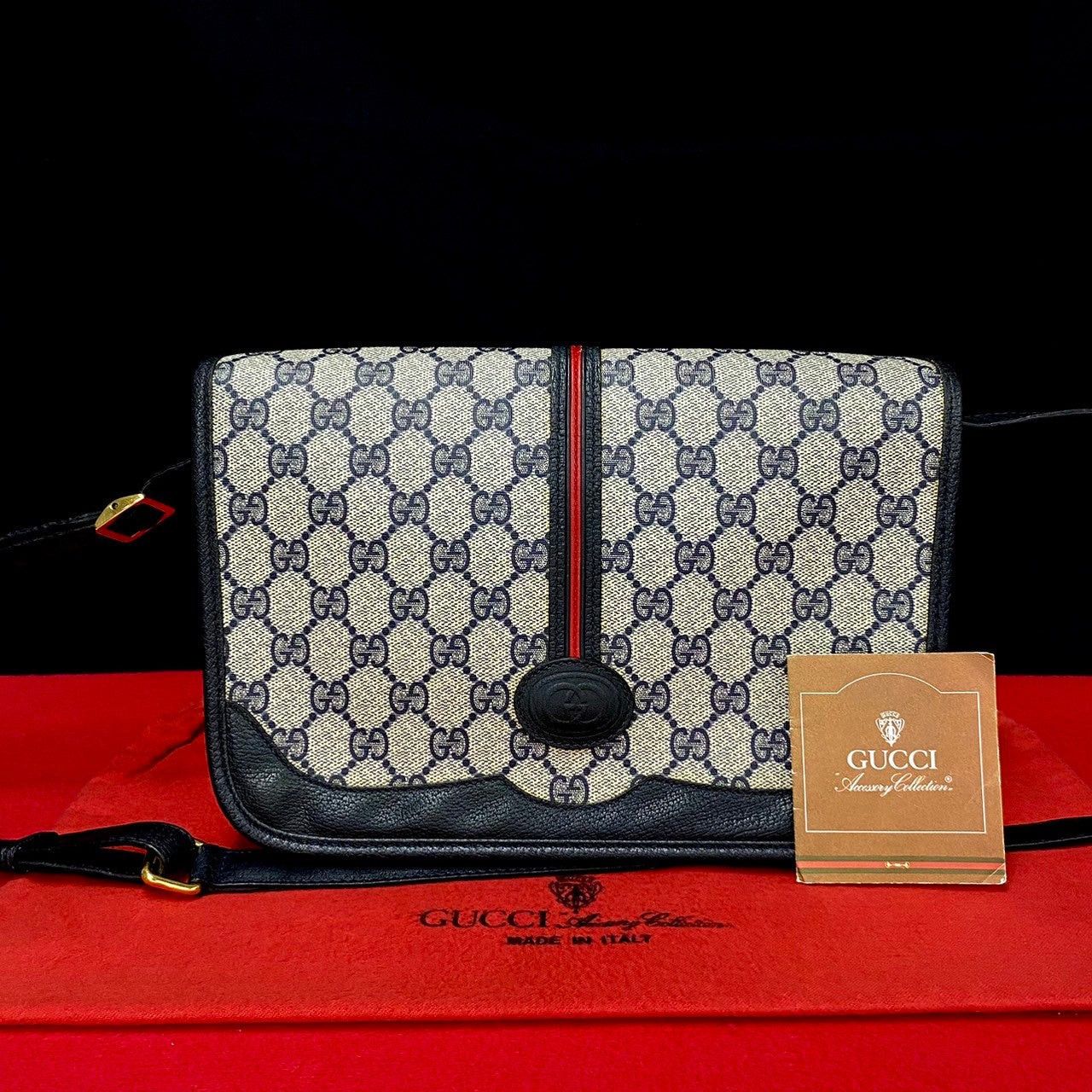 Gucci Gucci Shoulder Bag Navy Leather Size ONE SIZE - 1 Thumbnail