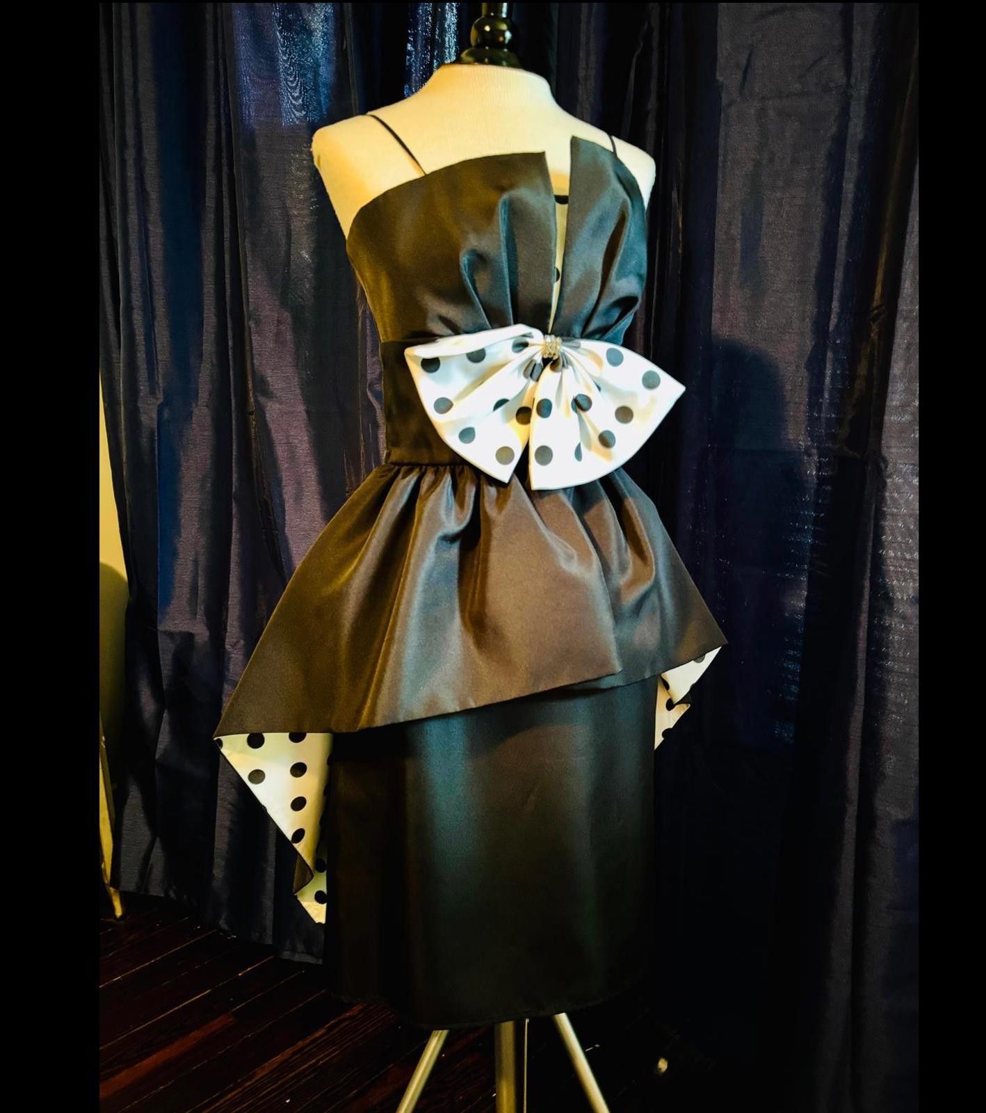 Darc Sport Vintage Black White Polka Dot Dress by Huey Waltzer Darcy Size XS / US 0-2 / IT 36-38 - 4 Thumbnail