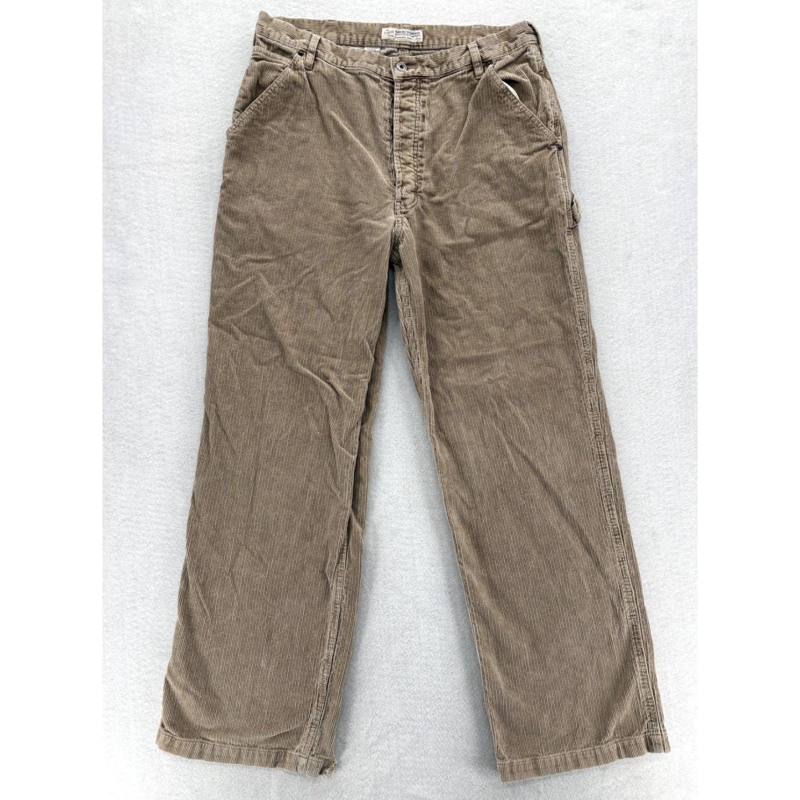 Abercrombie & Fitch VINTAGE Abercrombie & Fitch Carpenter Pants Mens 34x32 Brown Corduroy Relaxed 90s Y2K Casual Workwear.png Size US 34 / EU 50 - 2 Thumbnail