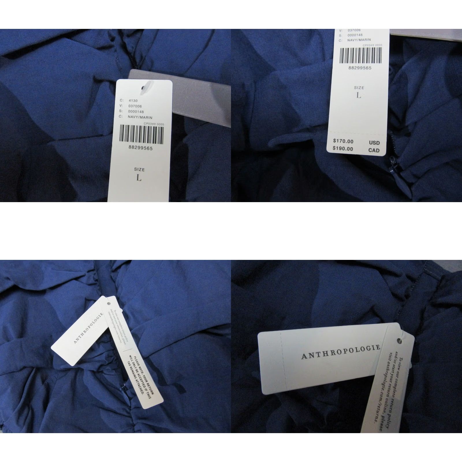 Anthropologie Anthropologie Dress Womens Large Blue Strapless Ruched Slim Midi Stretch New Size L / US 10 / IT 46 - 9 Thumbnail
