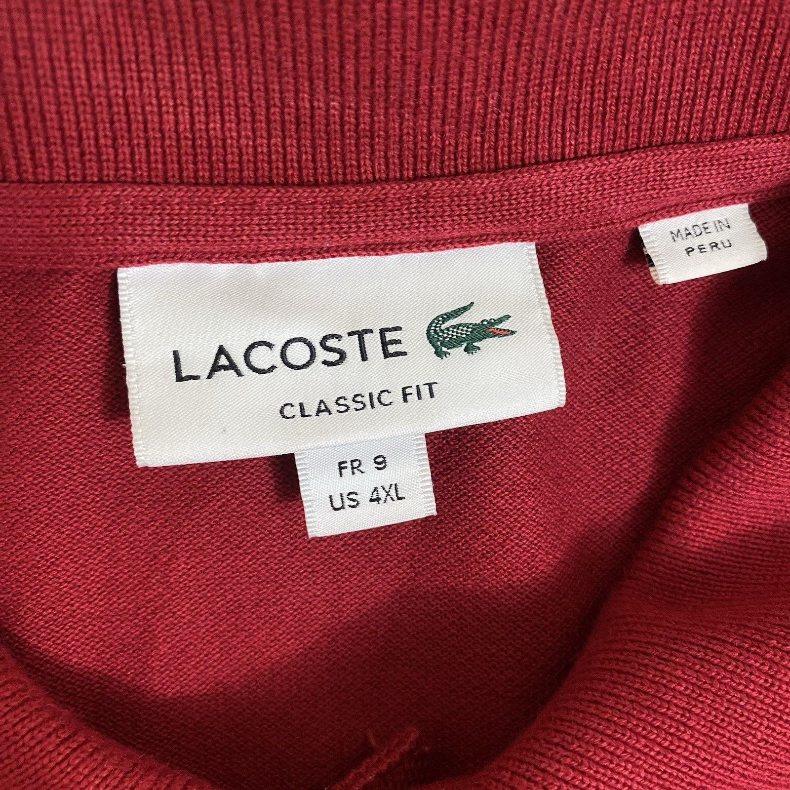 Lacoste Lacoste Men's Short Sleeve Pique Polo Shirt Red US 4XL Size US XXL / EU 58 / 5 - 3 Thumbnail