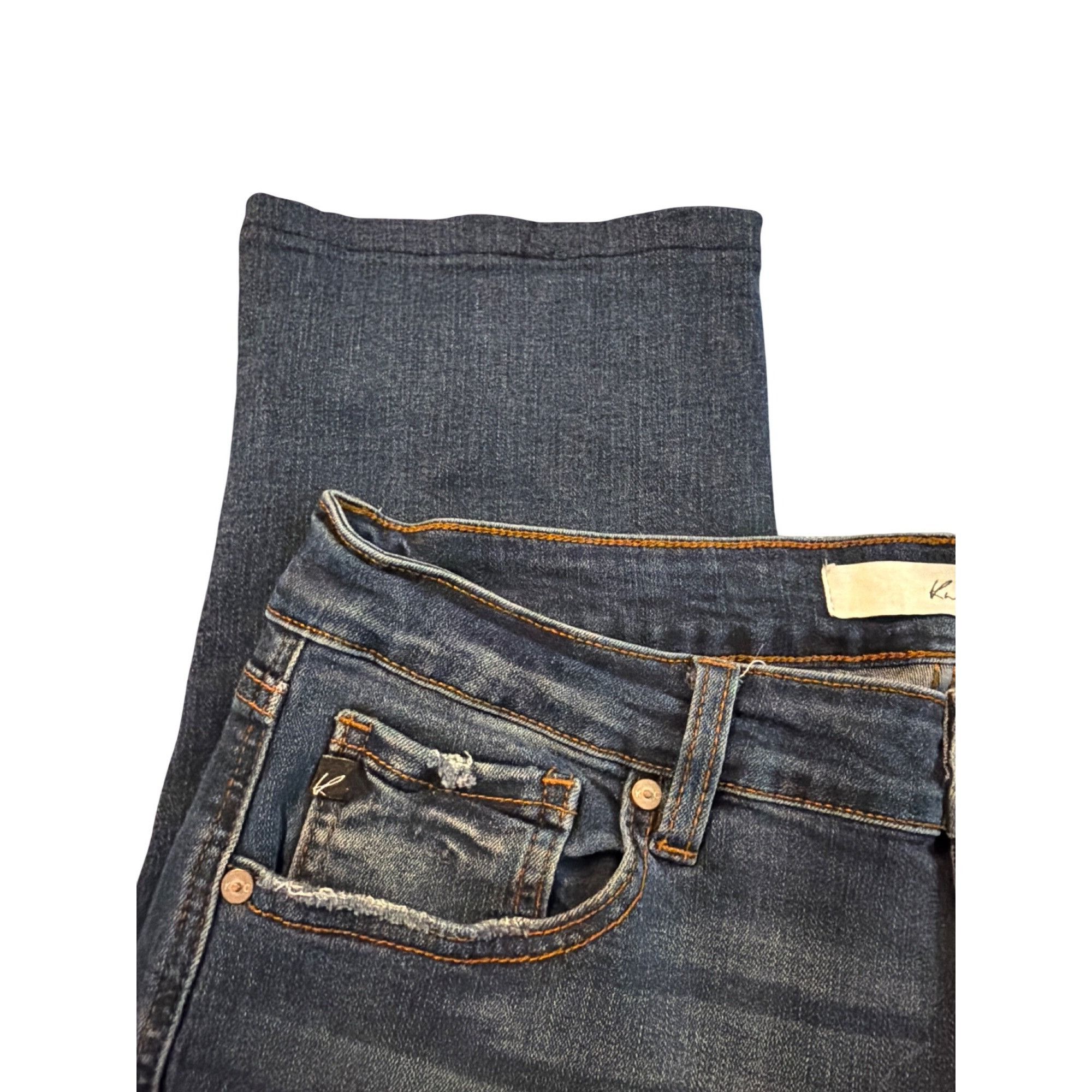 Kancan USA Kancan Capri Blue Denim Jeans Distressed Mid Rise Stretch Da Size 32" / US 10 / IT 46 - 3 Thumbnail
