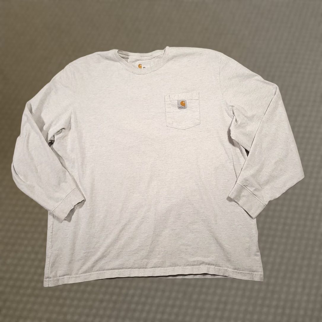Carhartt VINTAGE Carhartt Long Sleeve Workwear Pocket T Shirt Mens 3XL Gray Grunge Size US XXL / EU 58 / 5 - 1 Thumbnail