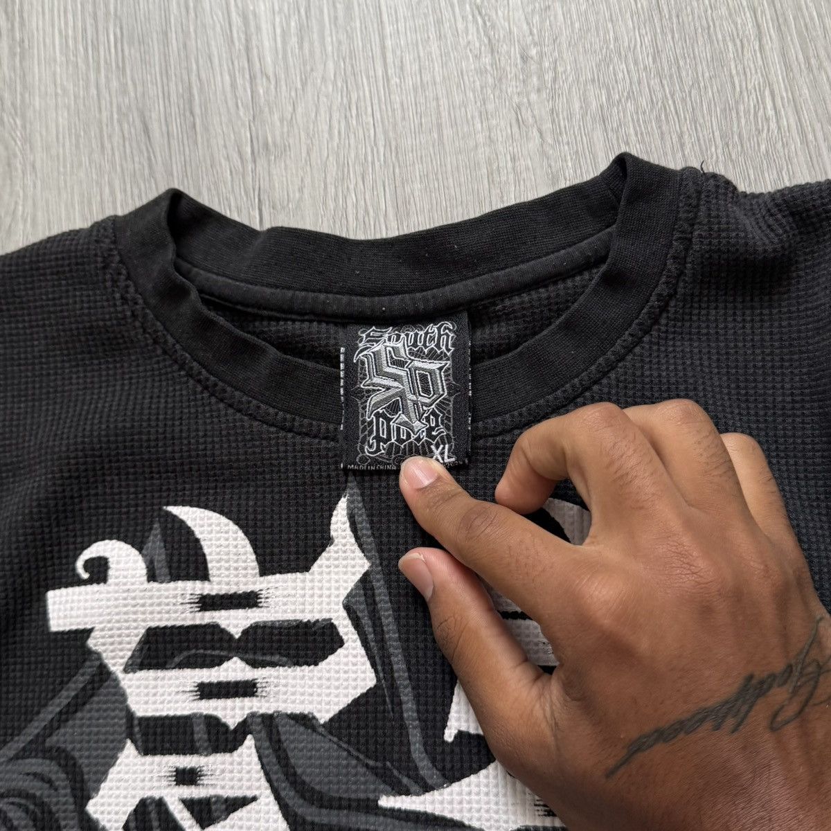Southpole Vintage Y2K Southpole Black Thermal Longsleeve - Sz XL Size US XL / EU 56 / 4 - 4 Thumbnail