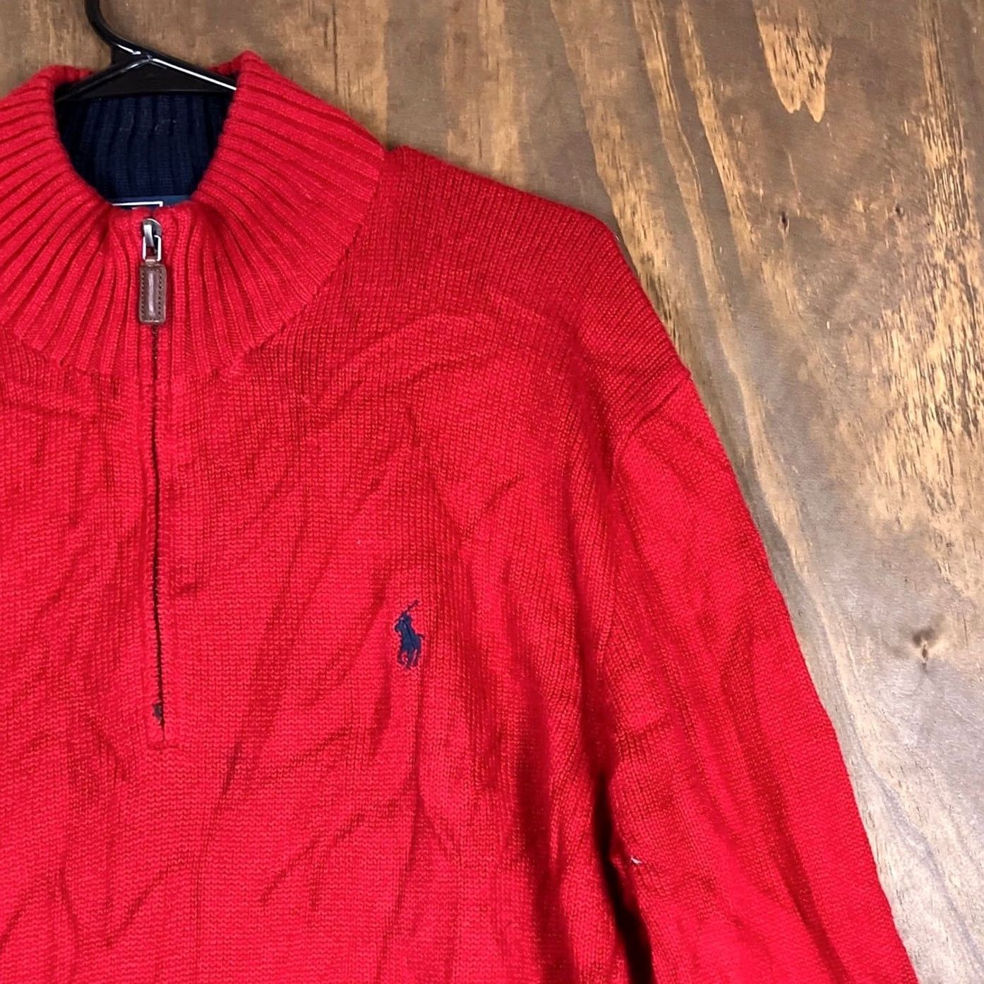 Ralph Lauren Polo Ralph Lauren Mens Sweater Red Pullover 1/4 Zip Long Sleeve XLarge Knit V-Neck Pullover Casual Workwear Classic Size US XL / EU 56 / 4 - 5 Thumbnail