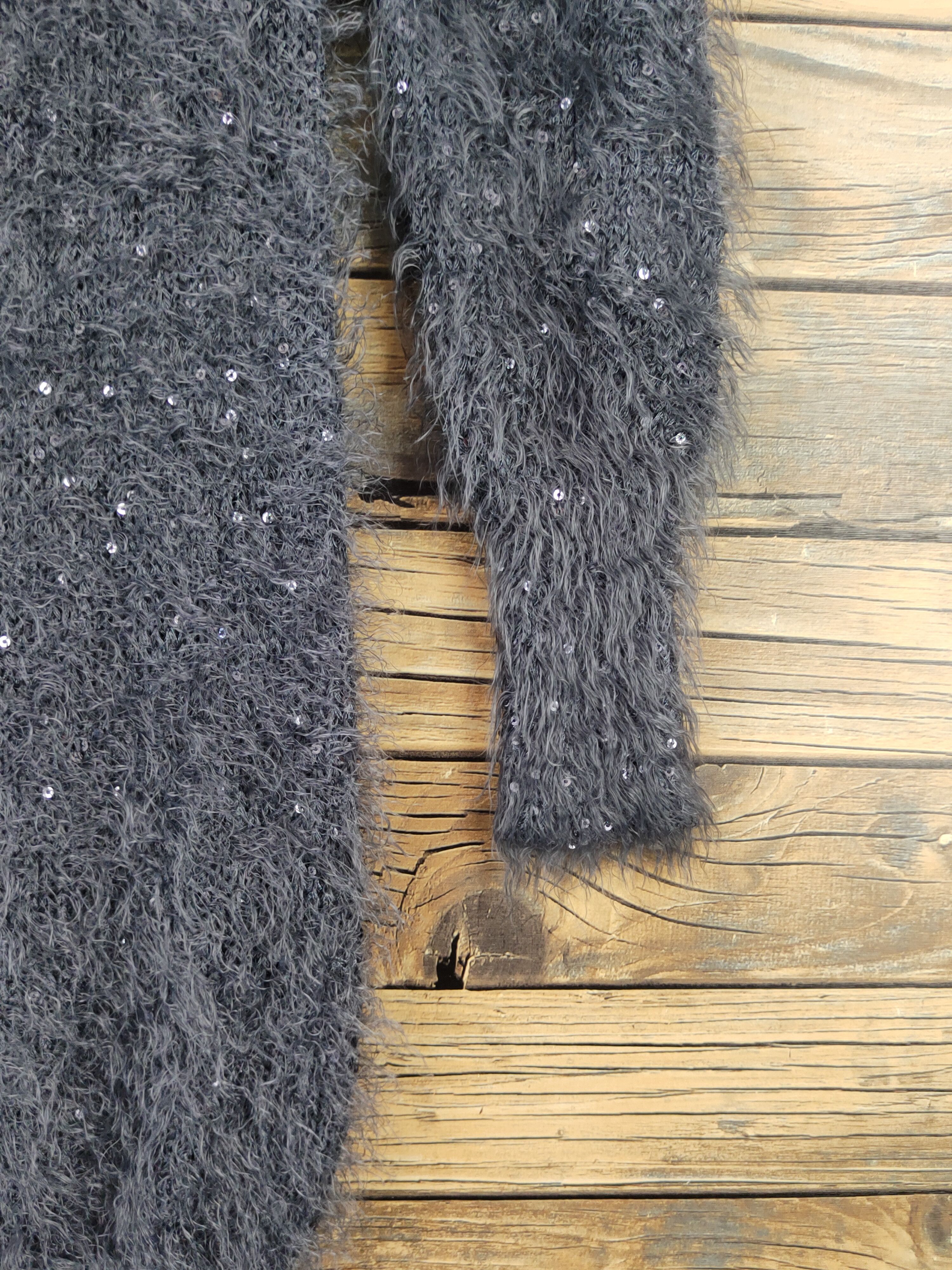 Japanese Brand A Girl Dark Gray Shag Shaggy Fur Mohair Knitwear #W971 Size M / US 6-8 / IT 42-44 - 7 Thumbnail