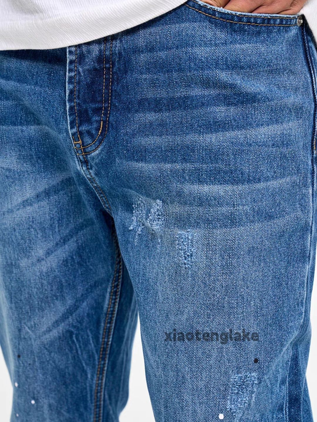 Jean × Vintage washed faded yuppie bootcut flared paint hiphop jeans Size US 36 / EU 52 - 7 Thumbnail