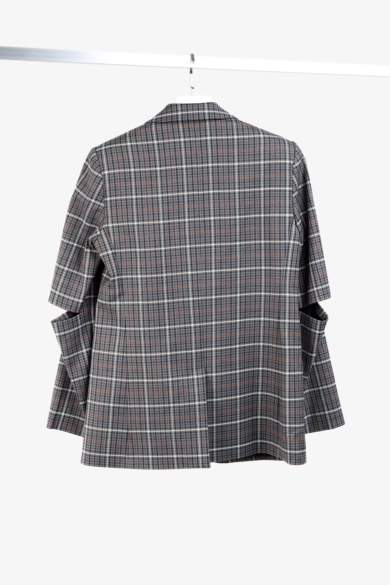 Tibi Tibi Gabe Blazer Slit-Elbow Windowpane Check Blazer Size M / US 6-8 / IT 42-44 - 2 Thumbnail