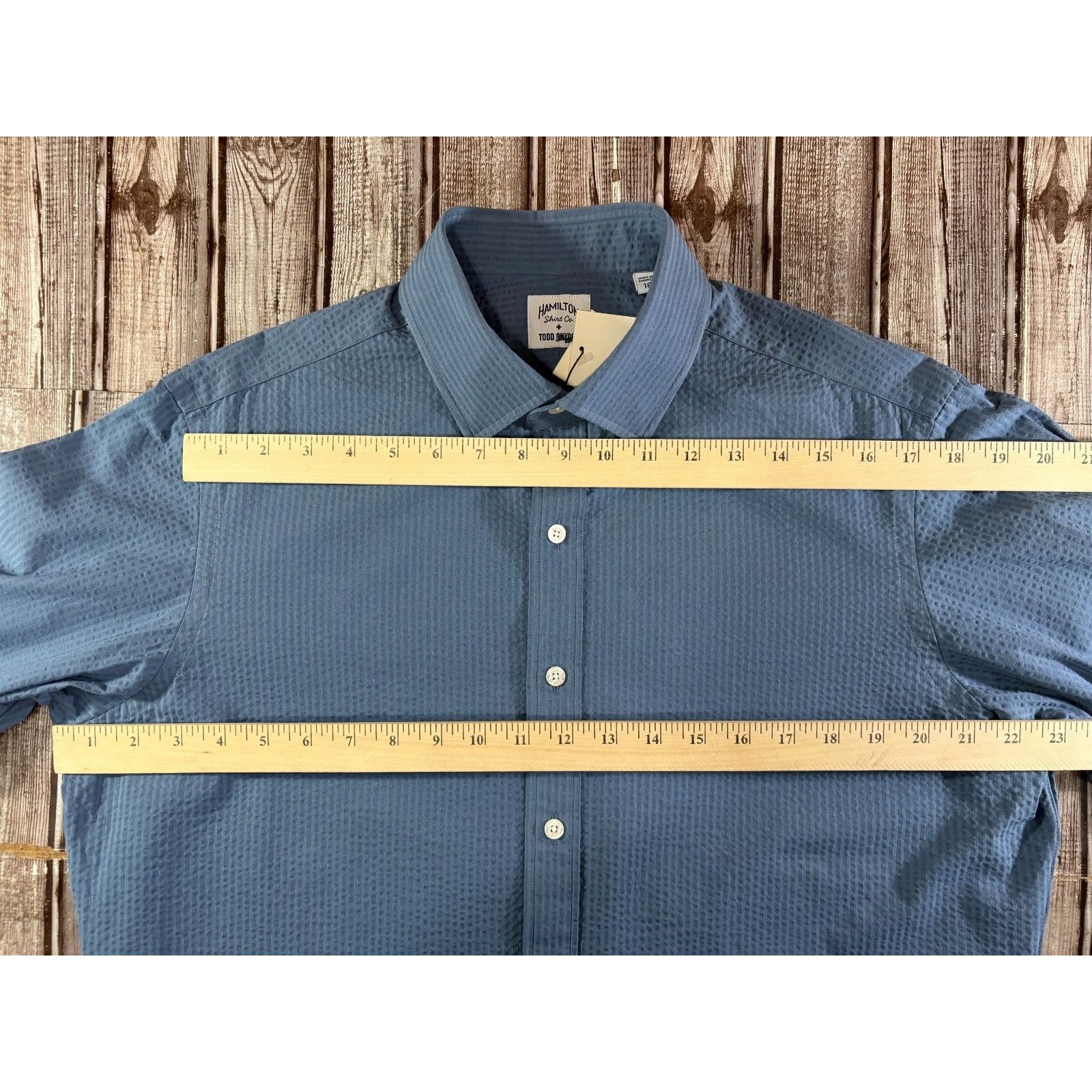Todd Snyder Hamilton shirt Co + Todd Snyder Dress Shirt sz 16 blue NWT H Size US M / EU 48-50 / 2 - 7 Thumbnail