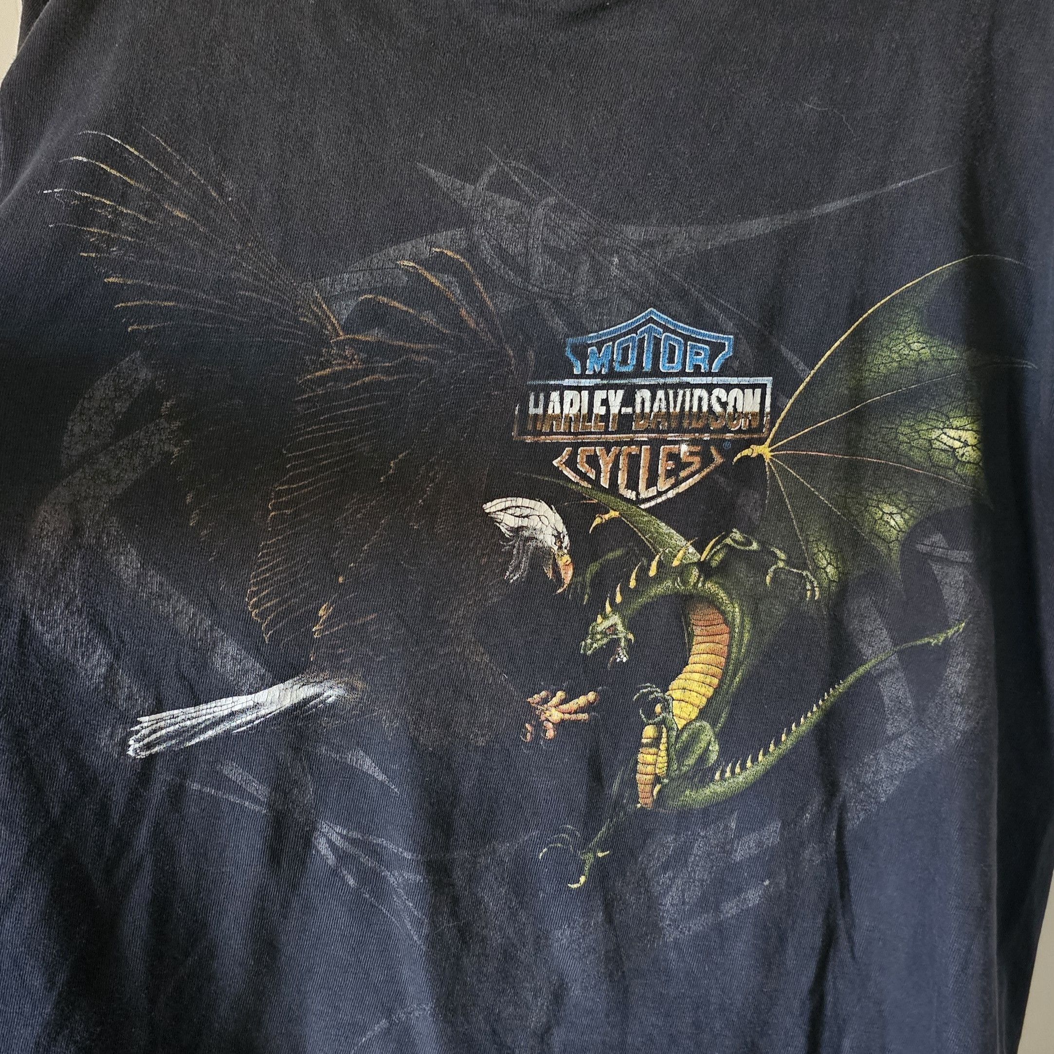Harley Davidson Harley Davidson Eagle Dragon Santa Fe New Mexico 1998 Tee Size US M / EU 48-50 / 2 - 2 Thumbnail
